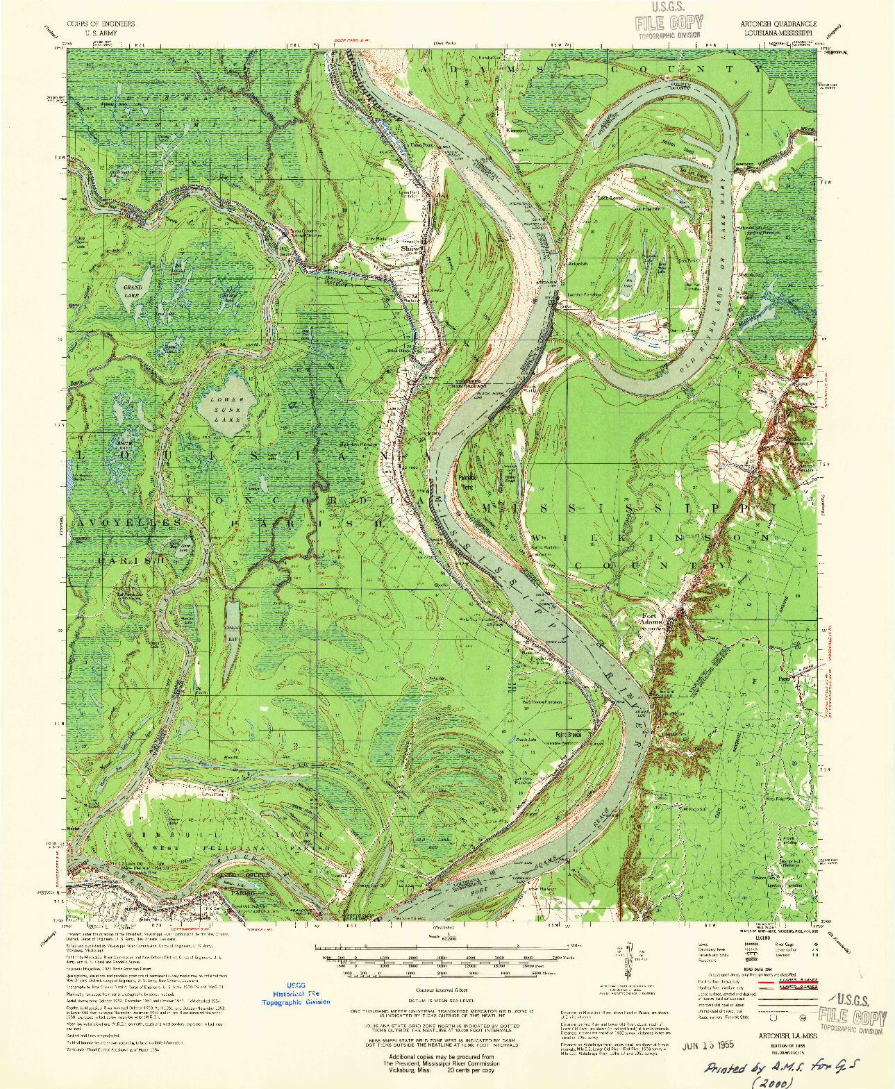 USGS 1:62500-SCALE QUADRANGLE FOR ARTONISH, LA 1955