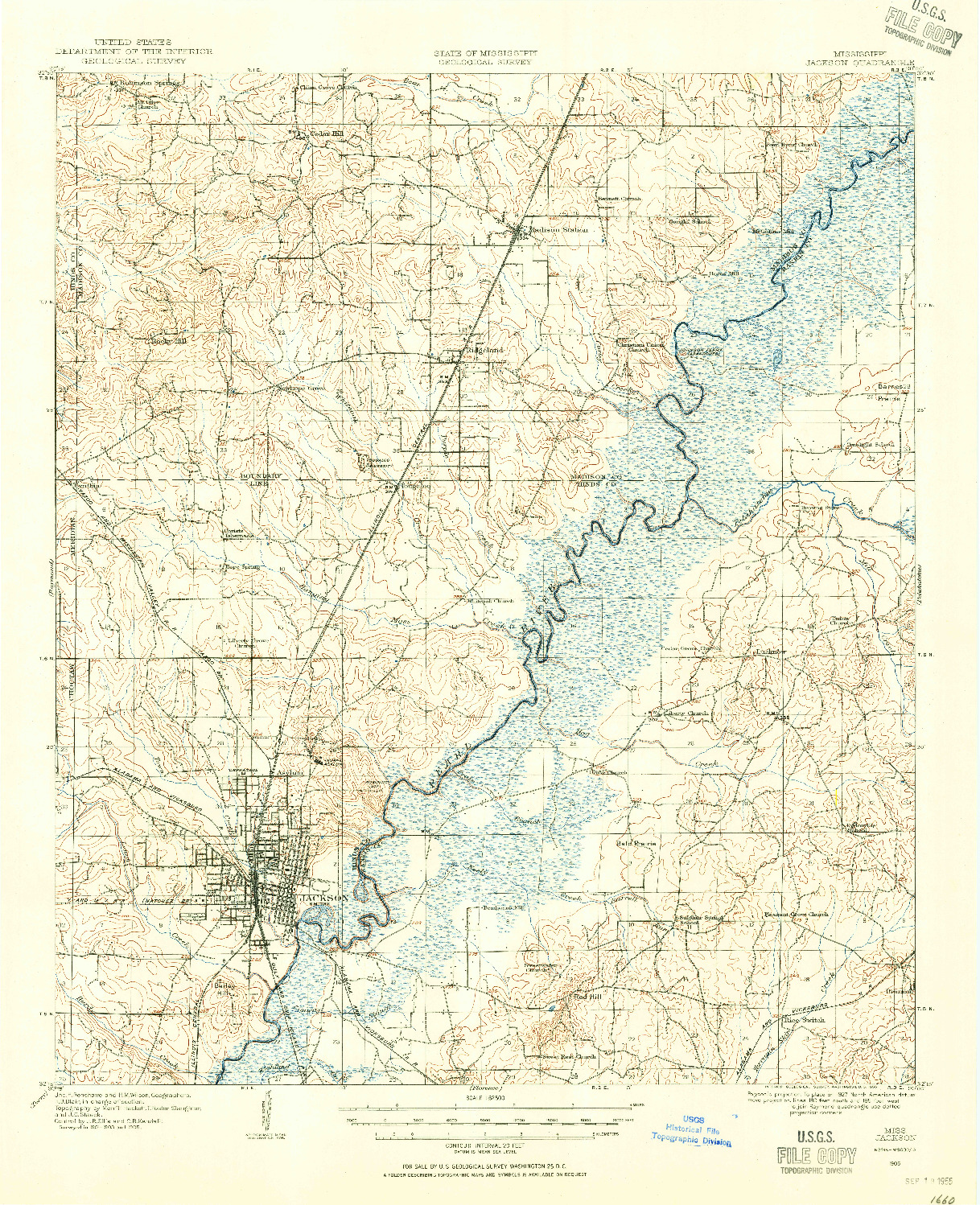 USGS 1:62500-SCALE QUADRANGLE FOR JACKSON, MS 1905