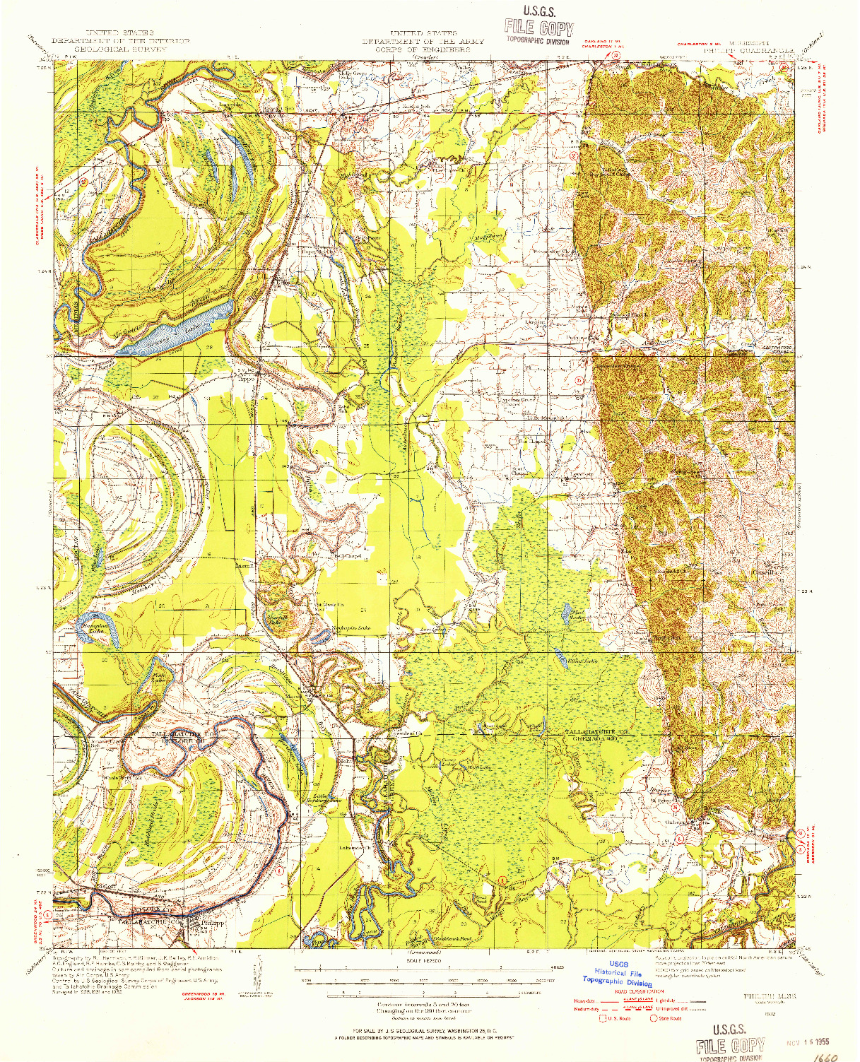 USGS 1:62500-SCALE QUADRANGLE FOR PHILIPP, MS 1932