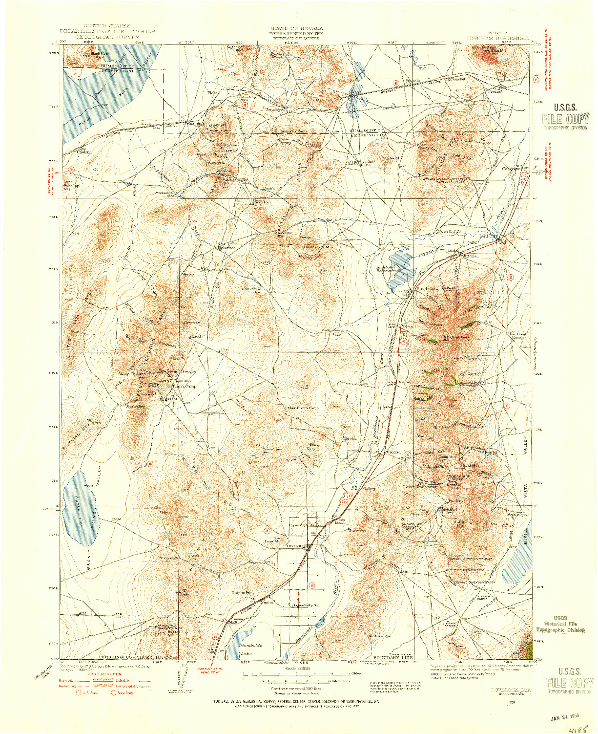USGS 1:250000-SCALE QUADRANGLE FOR LOVELOCK, NV 1931