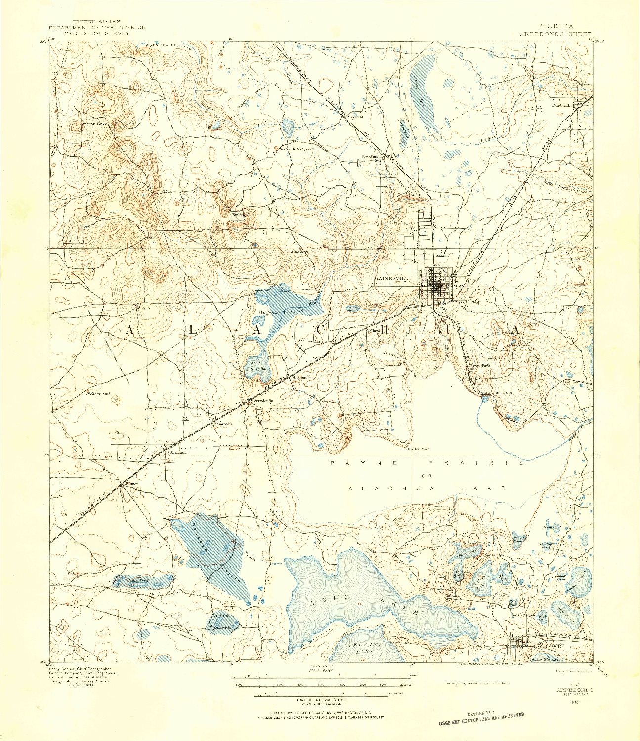 USGS 1:62500-SCALE QUADRANGLE FOR ARREDONDO, FL 1890