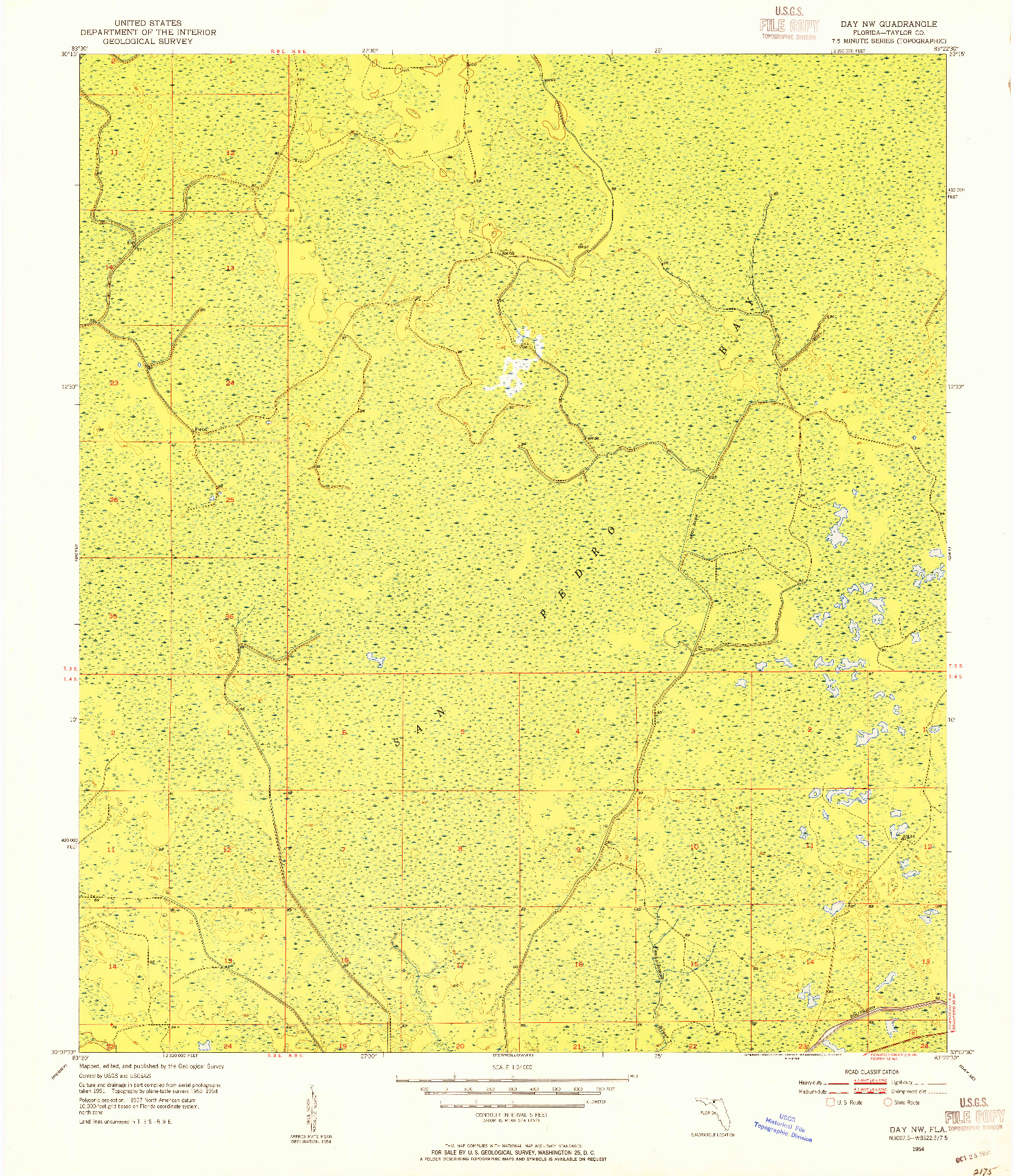 USGS 1:24000-SCALE QUADRANGLE FOR DAY NW, FL 1954