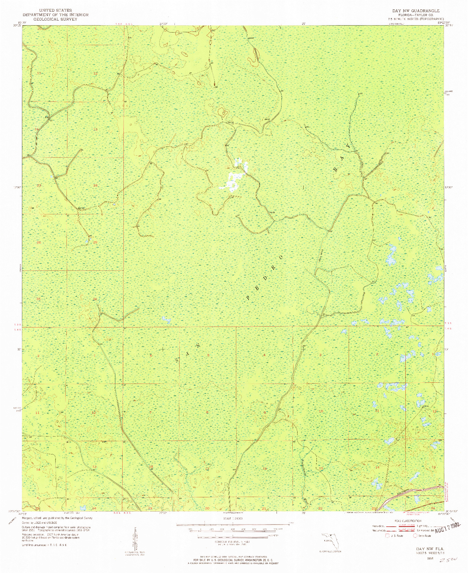 USGS 1:24000-SCALE QUADRANGLE FOR DAY NW, FL 1954