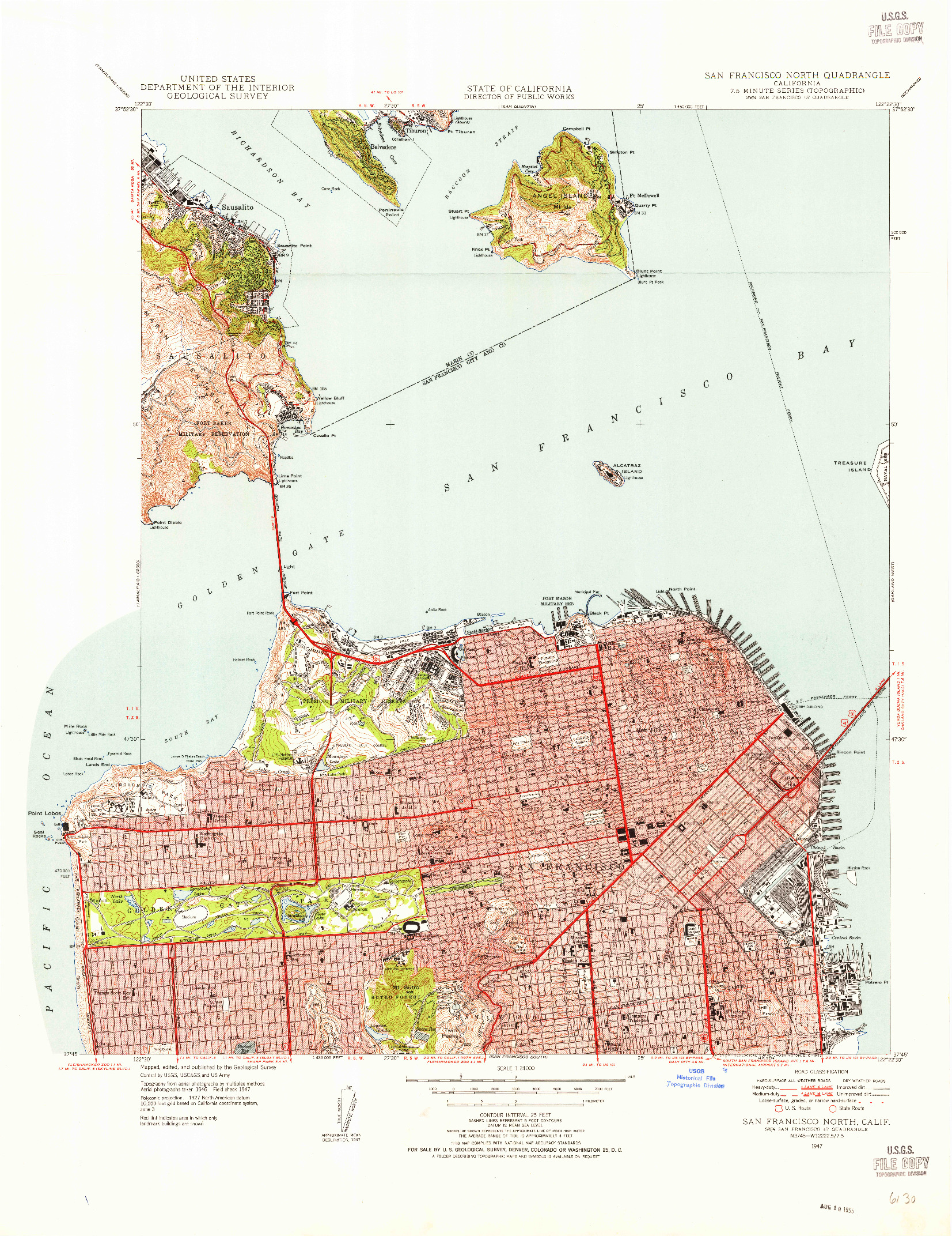 USGS 1:24000-SCALE QUADRANGLE FOR SAN FRANCISCO NORTH, CA 1947