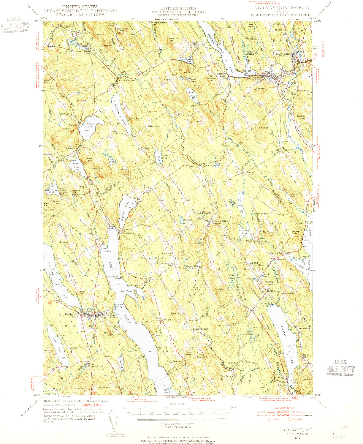 USGS 1:62500-SCALE QUADRANGLE FOR NORWAY, ME 1946