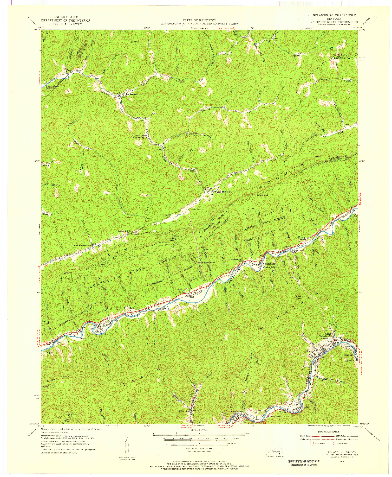 USGS 1:24000-SCALE QUADRANGLE FOR NOLANSBURG, KY 1954