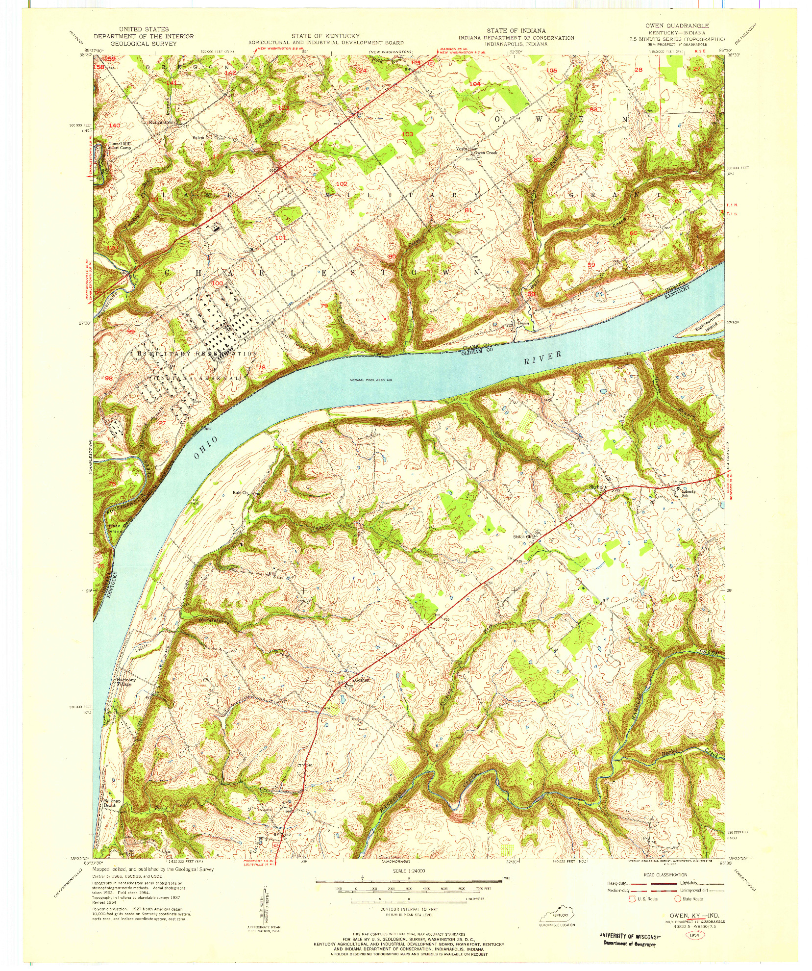 USGS 1:24000-SCALE QUADRANGLE FOR OWEN, KY 1954