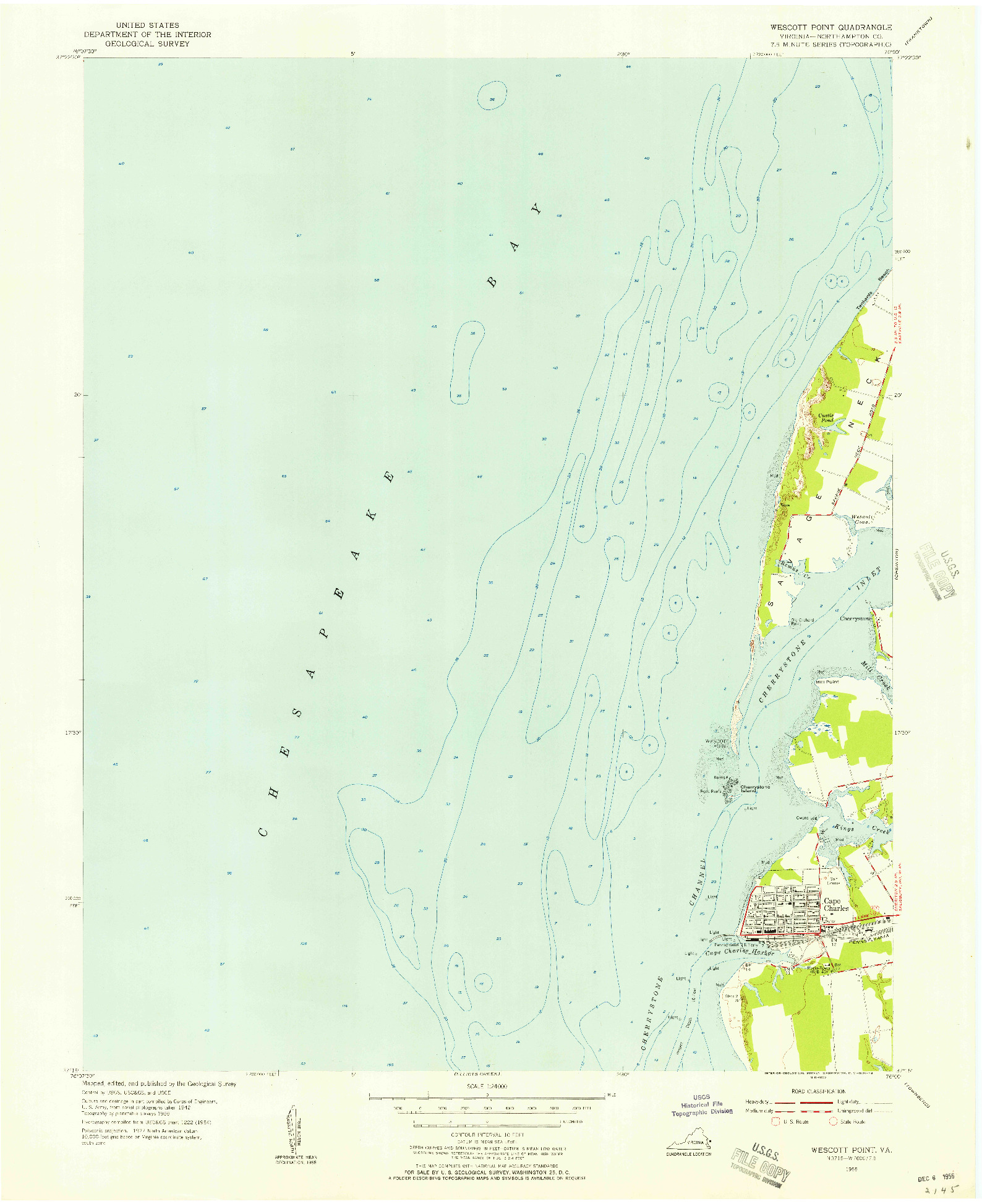 USGS 1:24000-SCALE QUADRANGLE FOR WESCOTT POINT, VA 1955