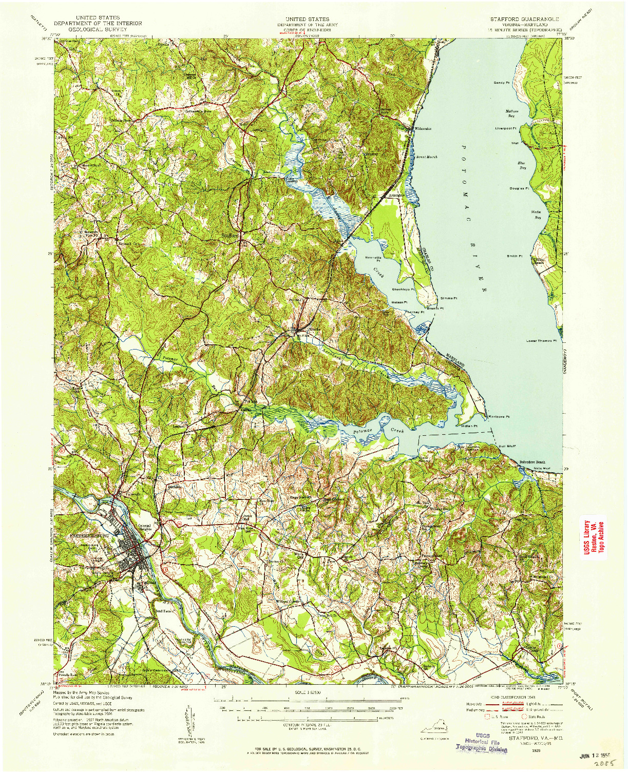 USGS 1:62500-SCALE QUADRANGLE FOR STAFFORD, VA 1926