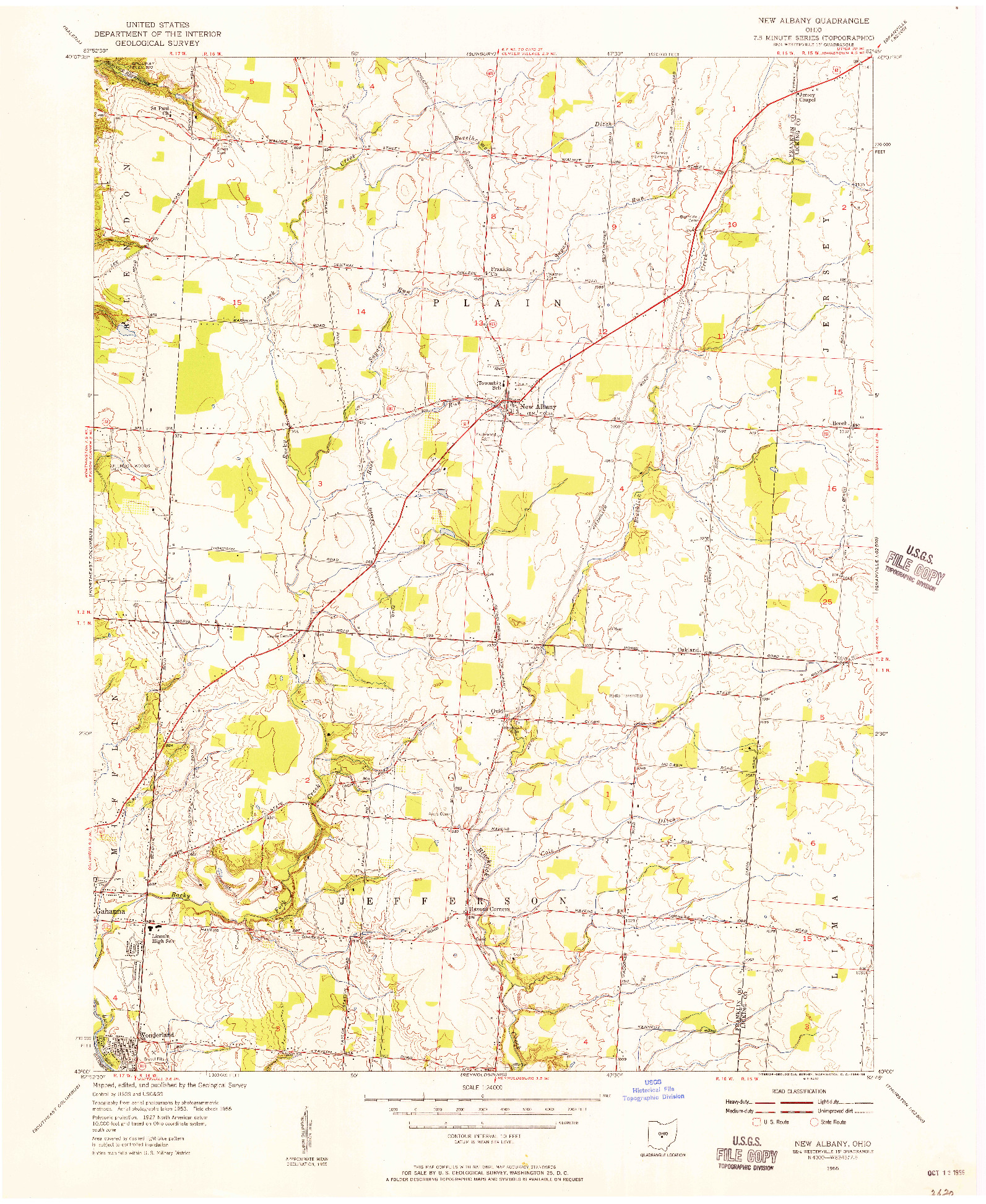 USGS 1:24000-SCALE QUADRANGLE FOR NEW ALBANY, OH 1955