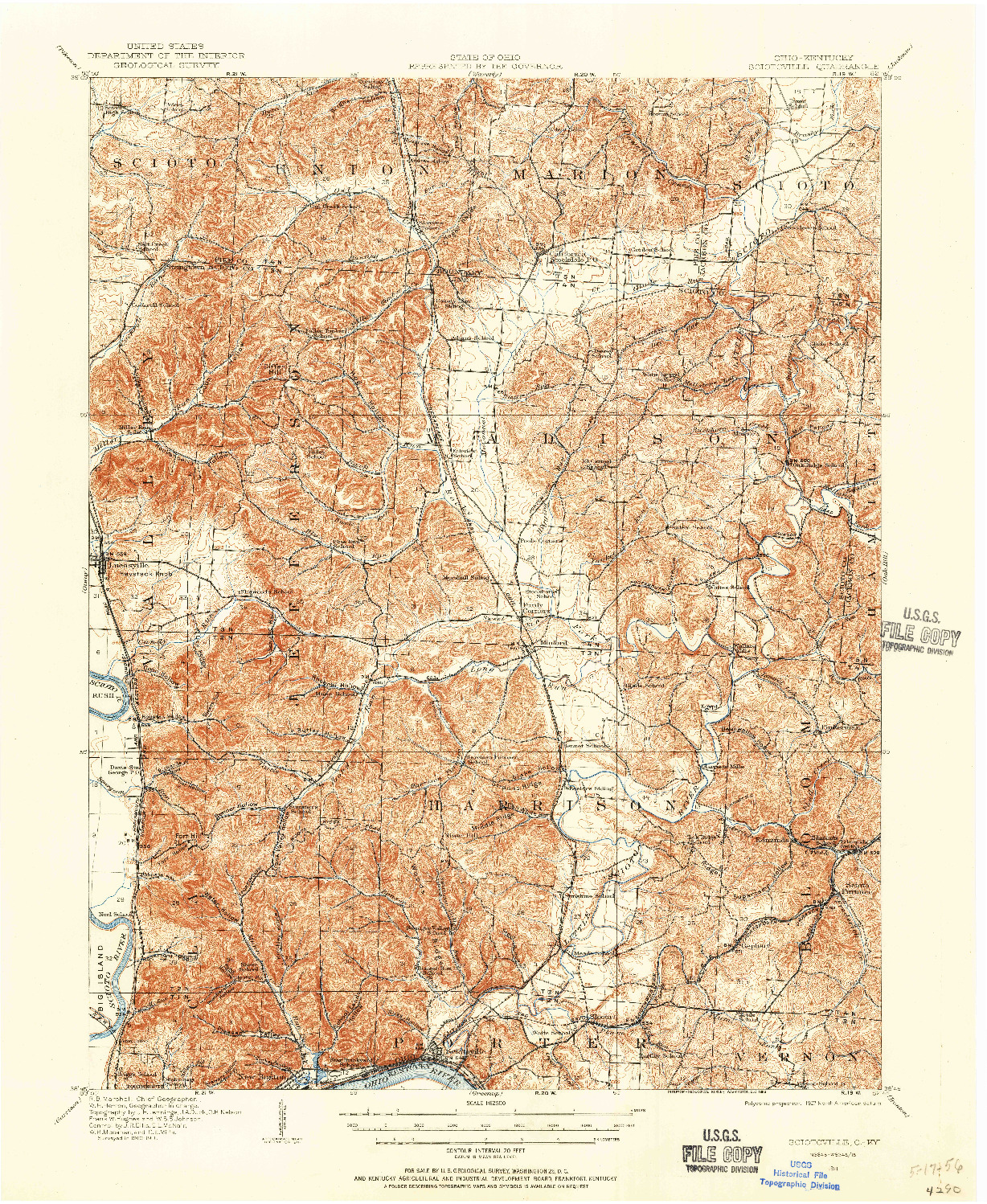 USGS 1:62500-SCALE QUADRANGLE FOR SCIOTOVILLE, OH 1911