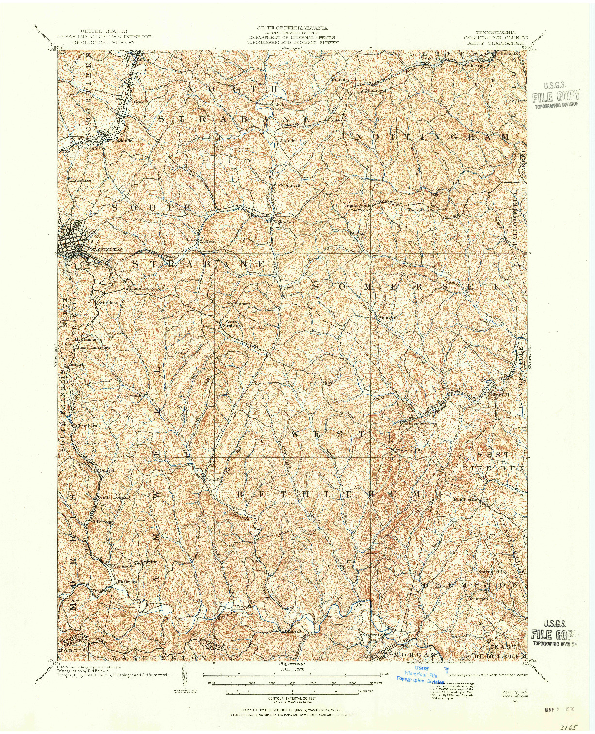 USGS 1:62500-SCALE QUADRANGLE FOR AMITY, PA 1901