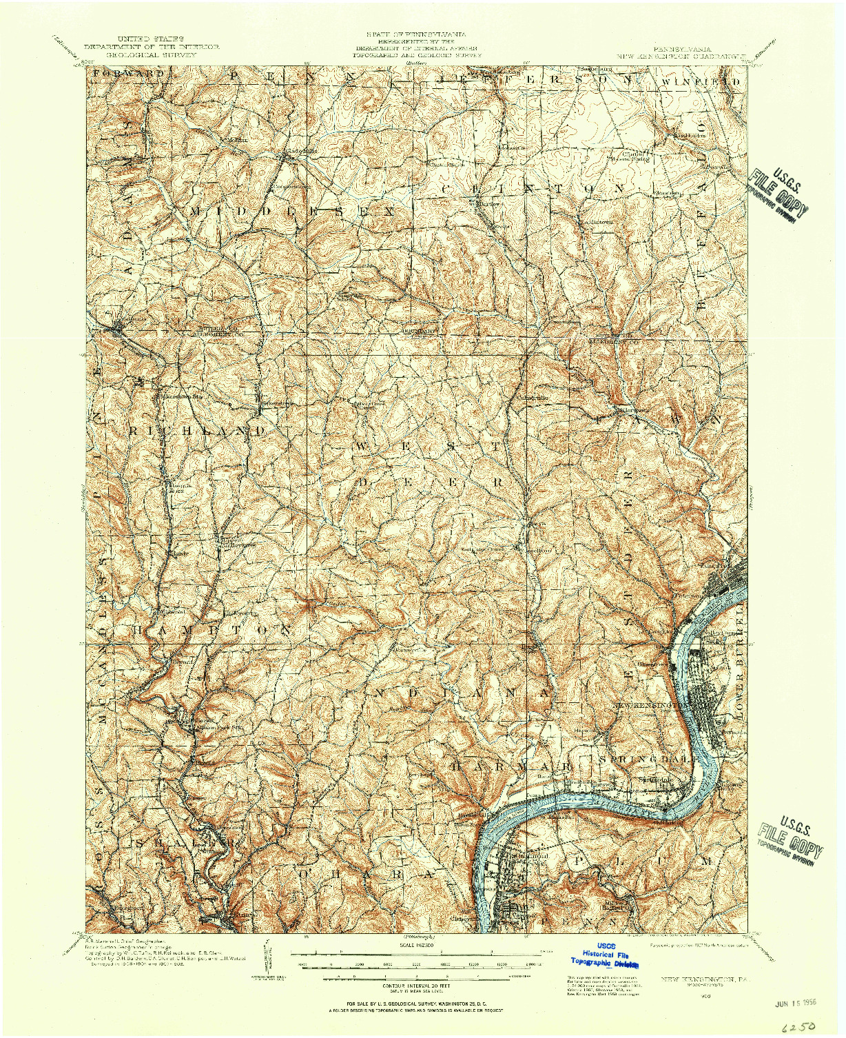 USGS 1:62500-SCALE QUADRANGLE FOR NEW KENSINGTON, PA 1908