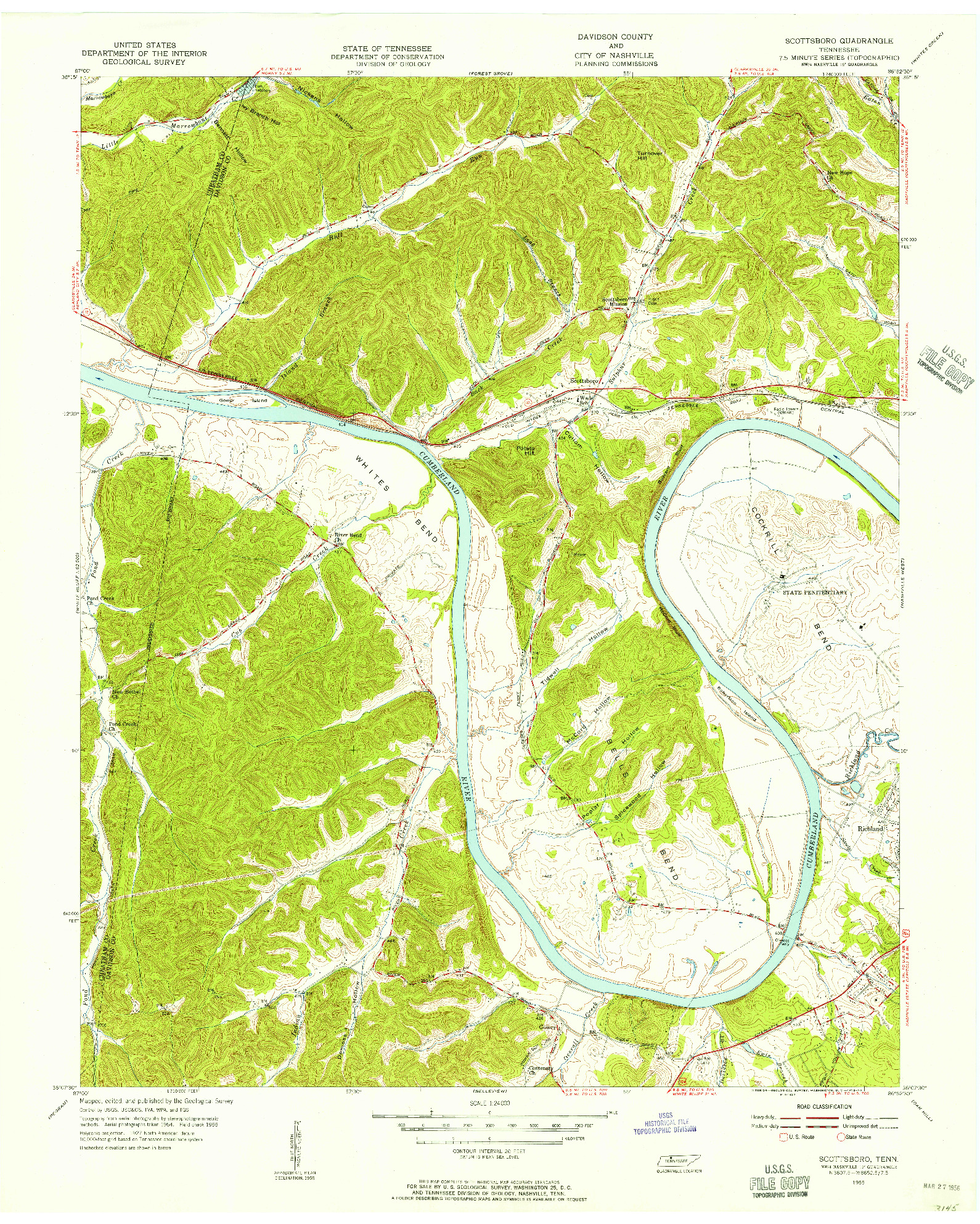USGS 1:24000-SCALE QUADRANGLE FOR SCOTTSBORO, TN 1955