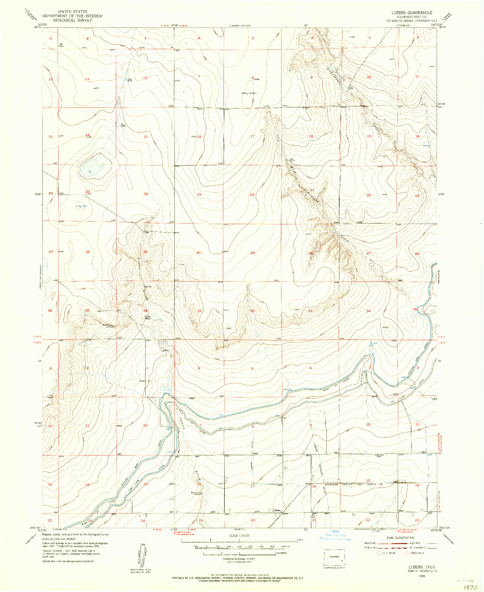 USGS 1:24000-SCALE QUADRANGLE FOR LUBERS, CO 1955
