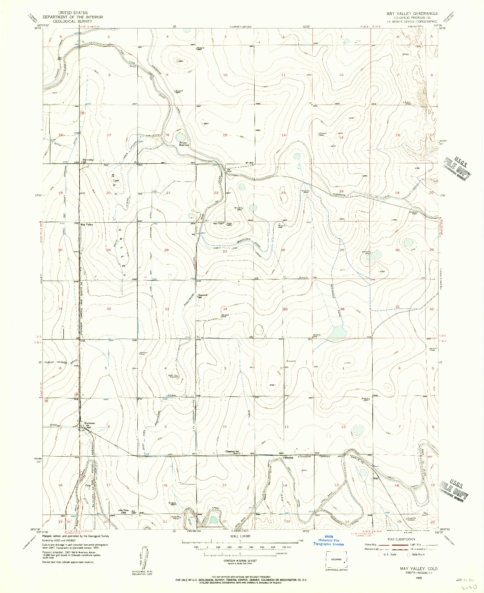 USGS 1:24000-SCALE QUADRANGLE FOR MAY VALLEY, CO 1955