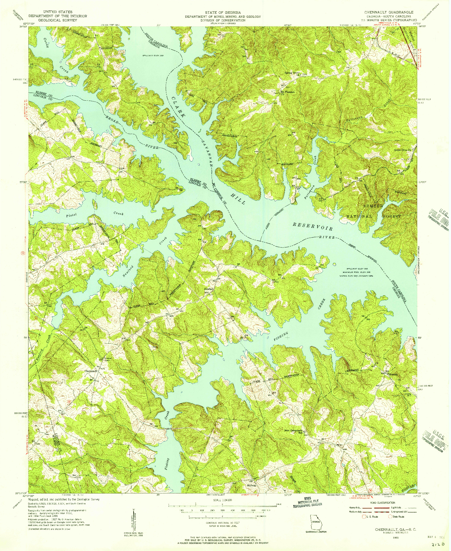 USGS 1:24000-SCALE QUADRANGLE FOR CHENNAULT, GA 1955