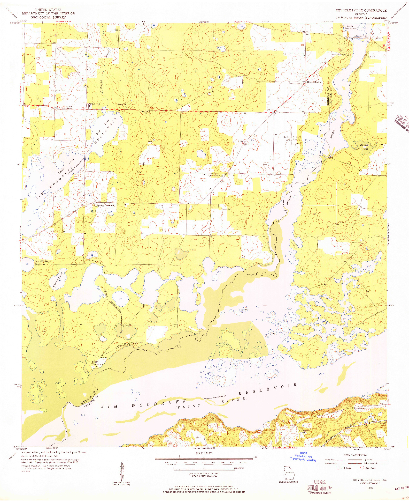 USGS 1:24000-SCALE QUADRANGLE FOR REYNOLDSVILLE, GA 1955