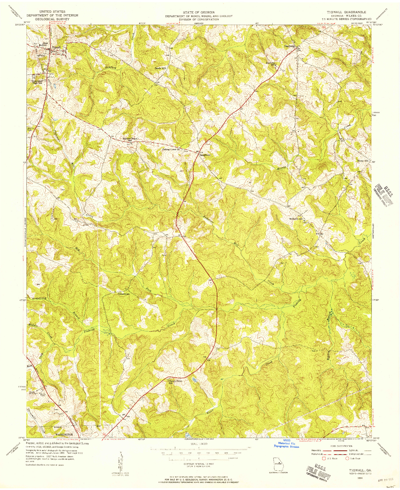 USGS 1:24000-SCALE QUADRANGLE FOR TIGNALL, GA 1955