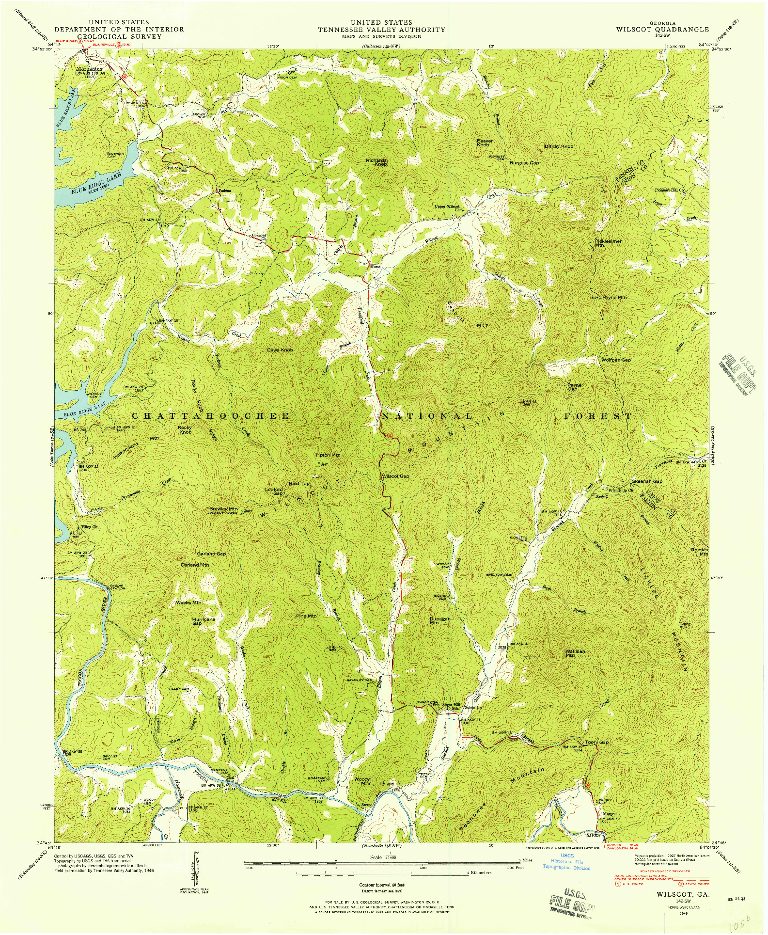 USGS 1:24000-SCALE QUADRANGLE FOR WILSCOT, GA 1946