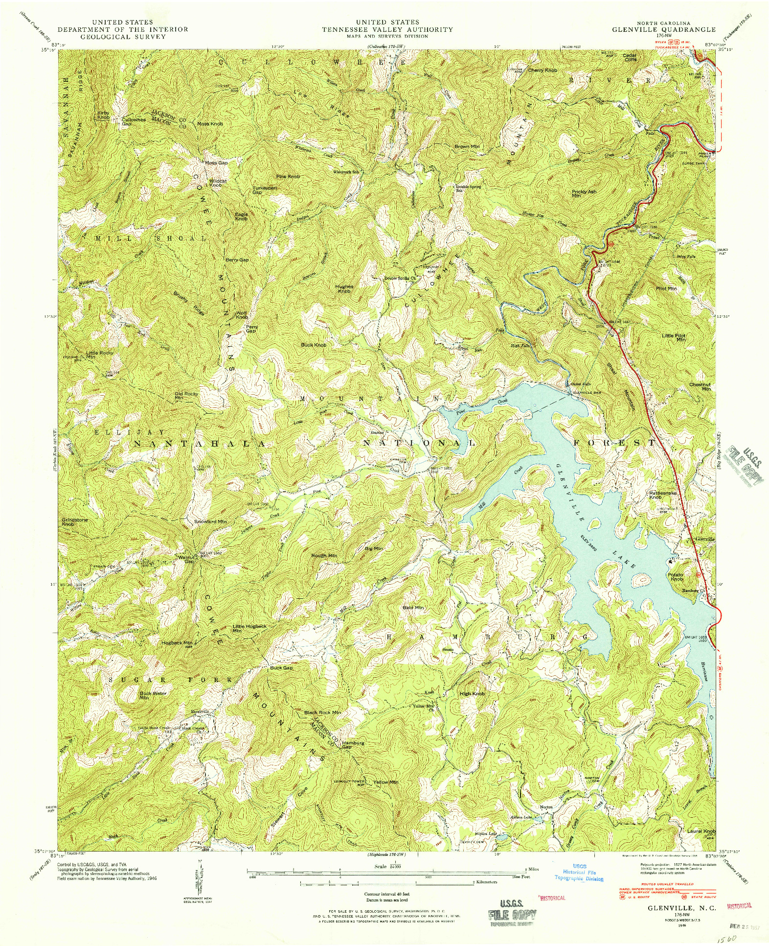 USGS 1:24000-SCALE QUADRANGLE FOR GLENVILLE, NC 1946