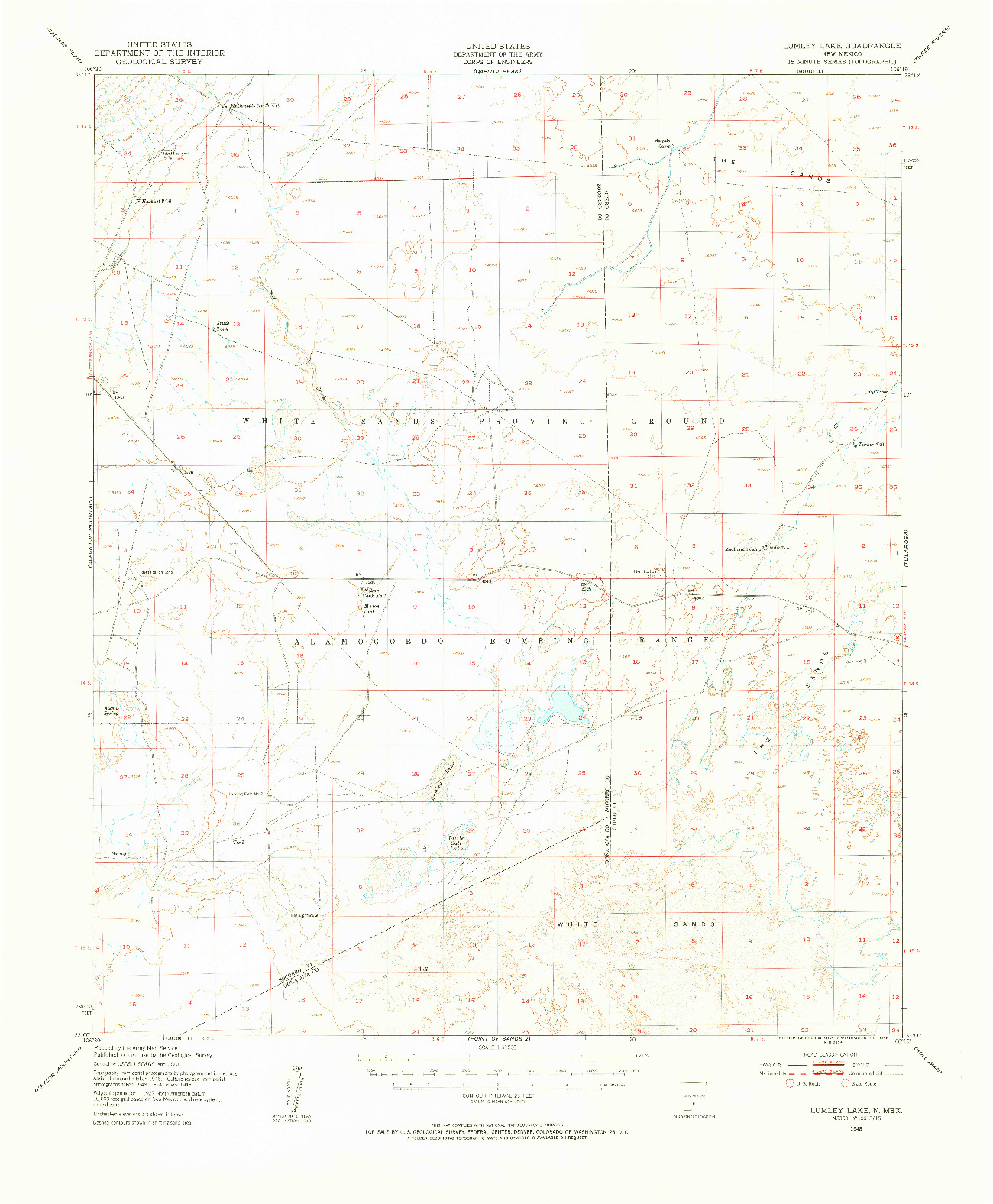 USGS 1:62500-SCALE QUADRANGLE FOR LUMLEY LAKE, NM 1948