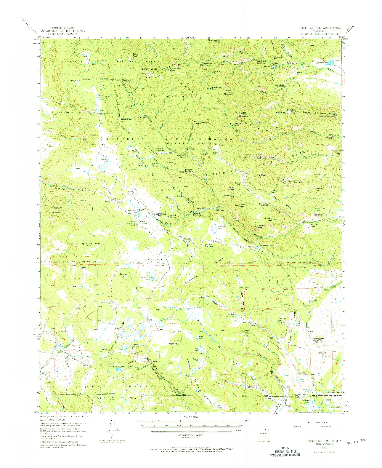 USGS 1:62500-SCALE QUADRANGLE FOR TOOTH OF TIME, NM 1956