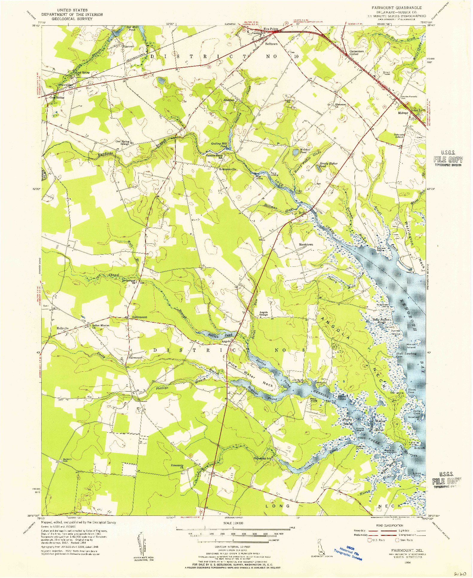 USGS 1:24000-SCALE QUADRANGLE FOR FAIRMOUNT, DE 1954