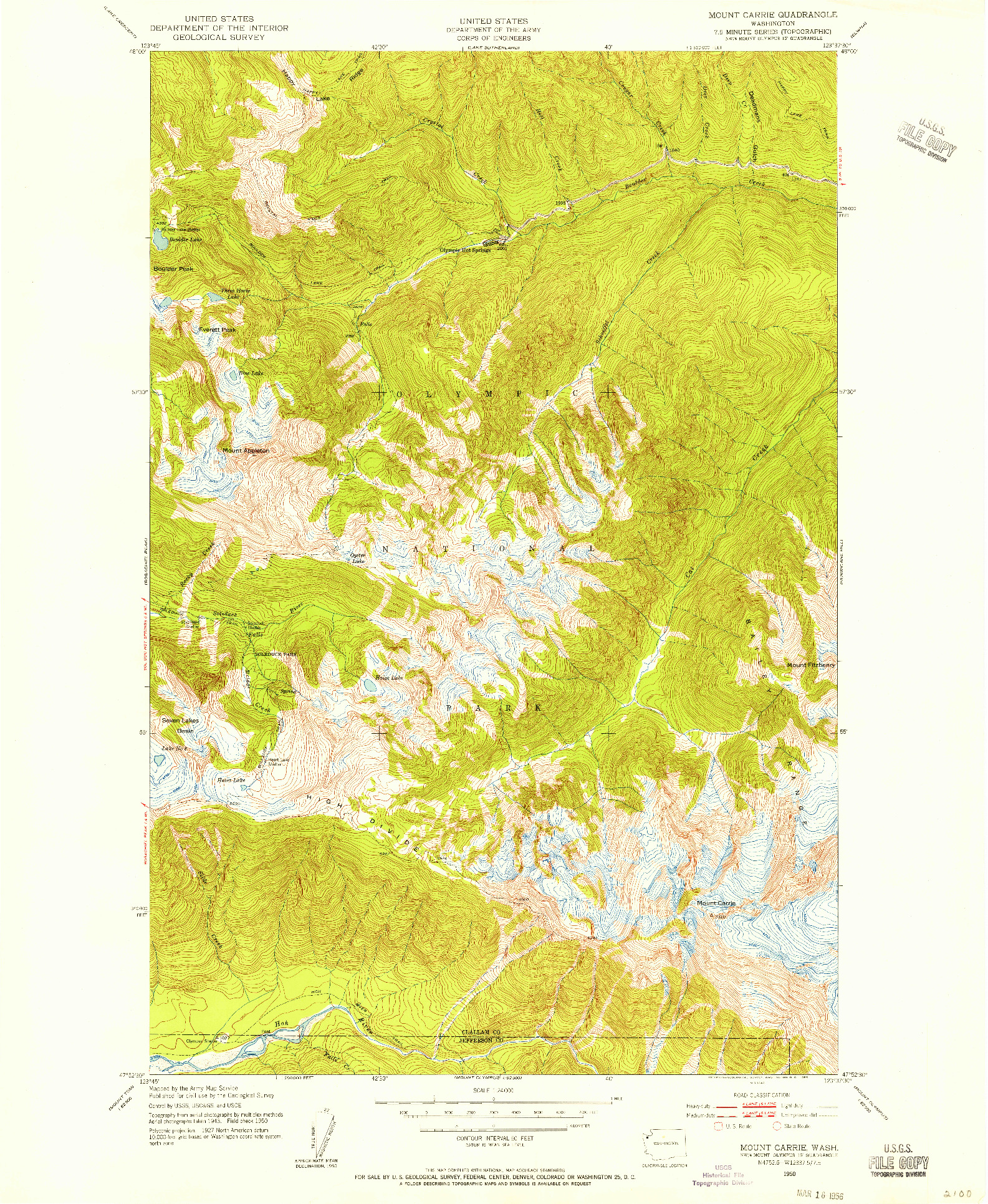 USGS 1:24000-SCALE QUADRANGLE FOR MOUNT CARRIE, WA 1950