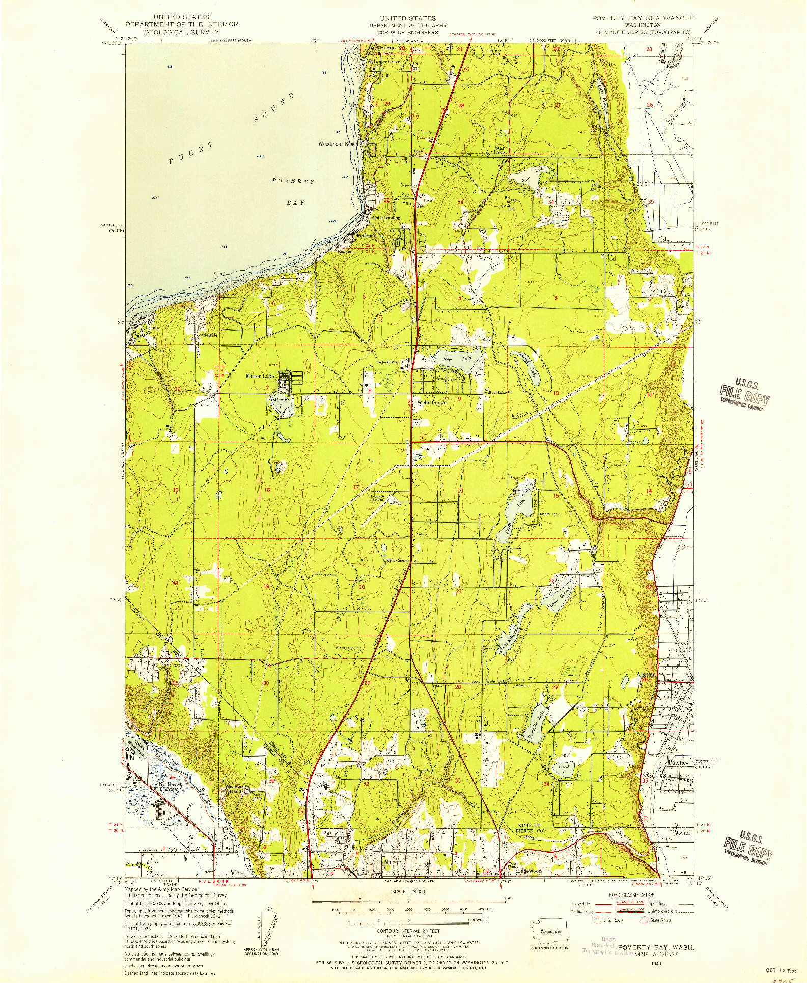 USGS 1:24000-SCALE QUADRANGLE FOR POVERTY BAY, WA 1949