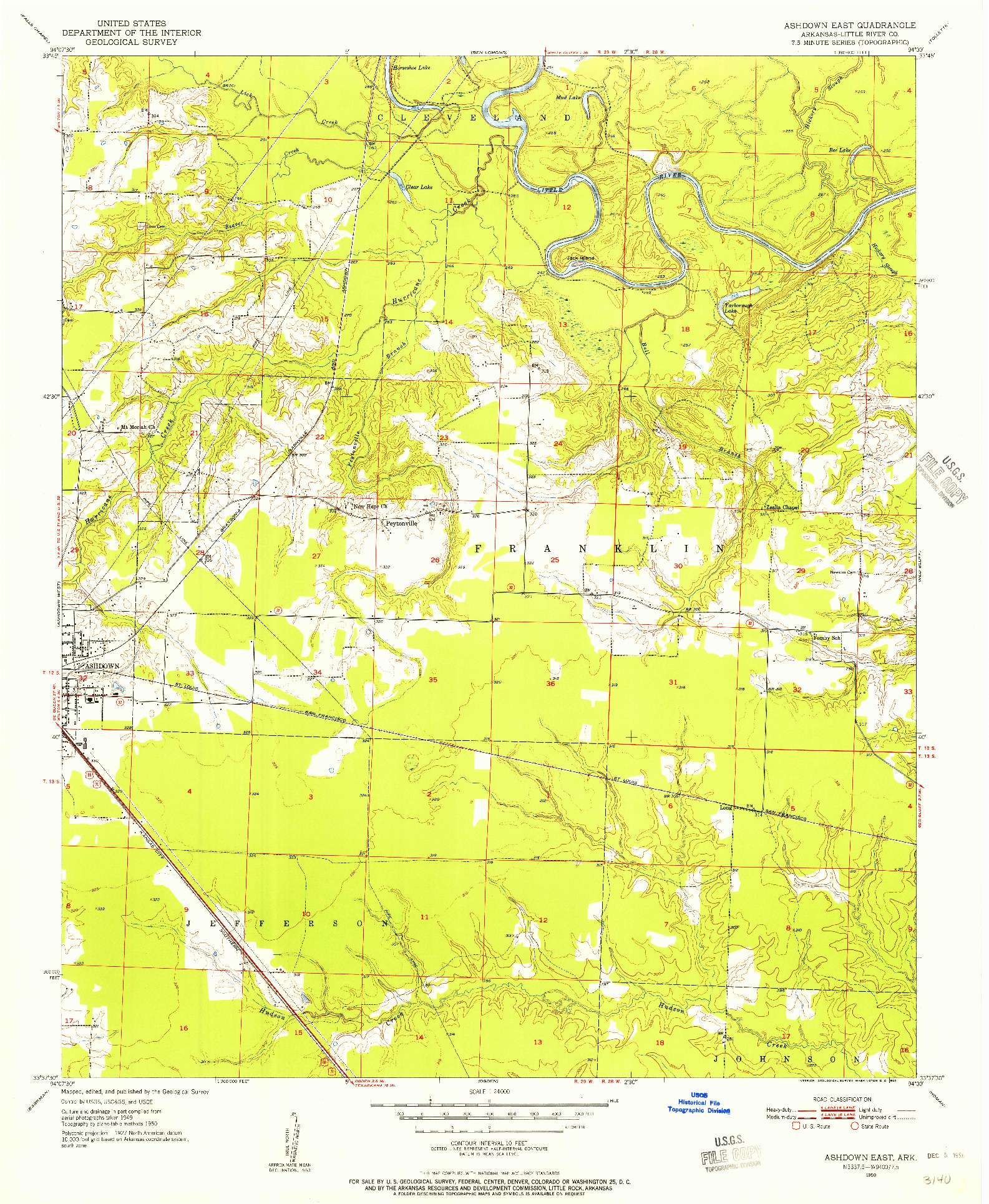 USGS 1:24000-SCALE QUADRANGLE FOR ASHDOWN EAST, AR 1950