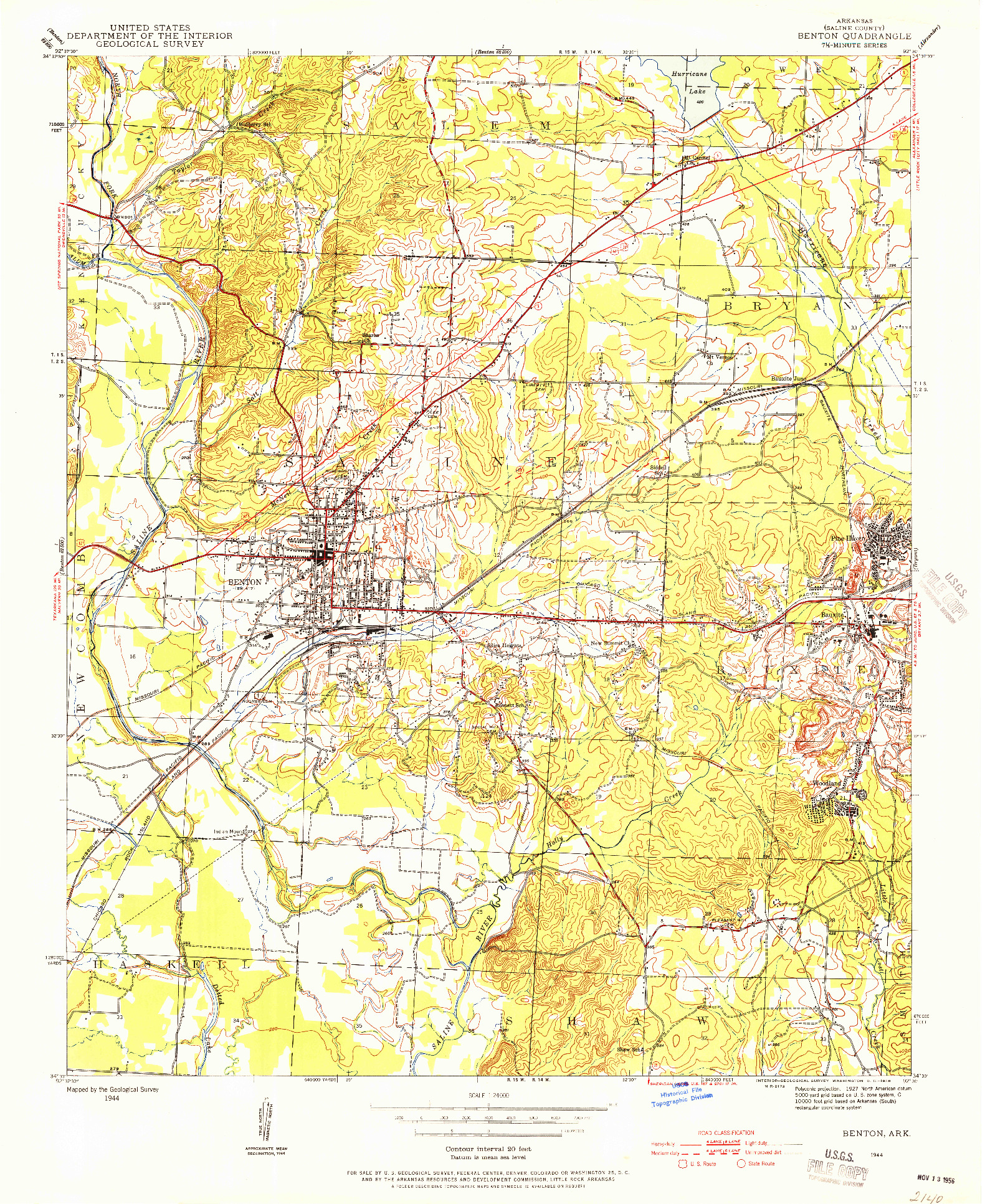 USGS 1:24000-SCALE QUADRANGLE FOR BENTON, AR 1944