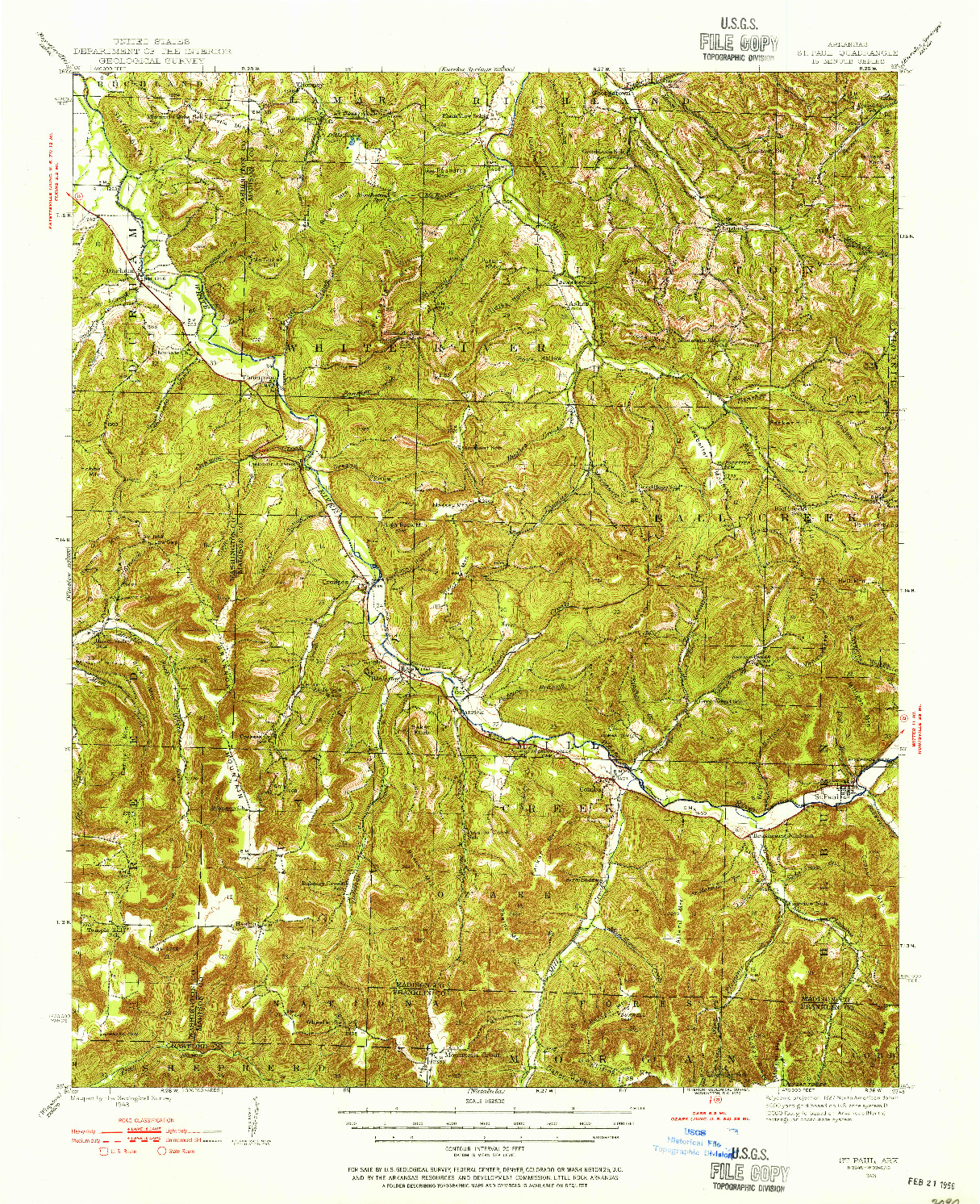 USGS 1:62500-SCALE QUADRANGLE FOR ST. PAUL, AR 1943
