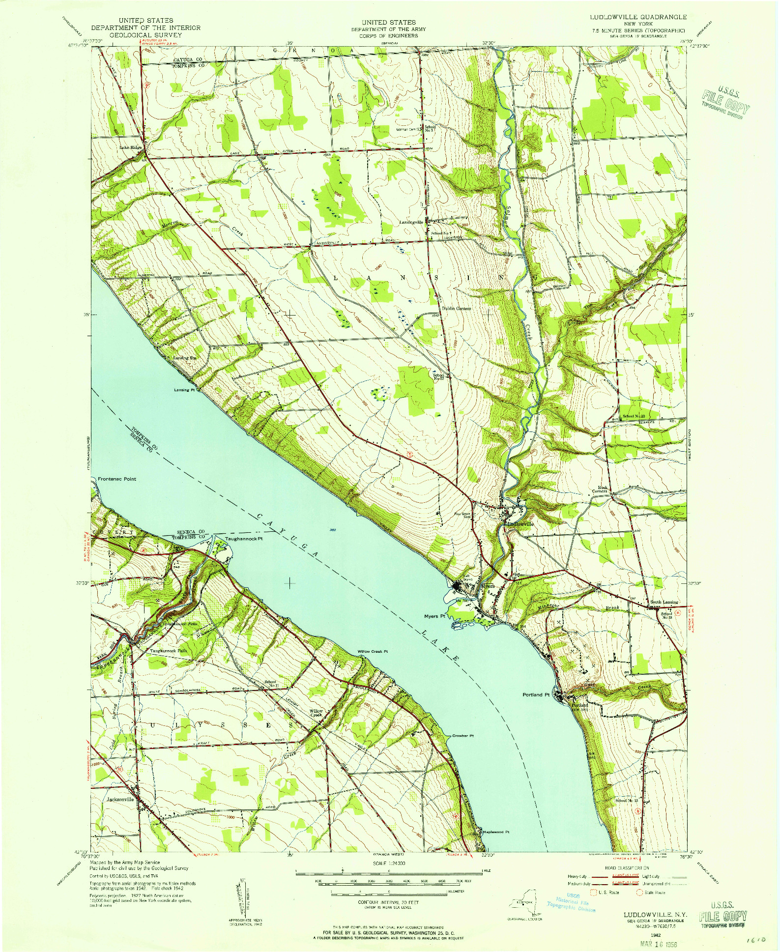 USGS 1:24000-SCALE QUADRANGLE FOR LUDLOWVILLE, NY 1942