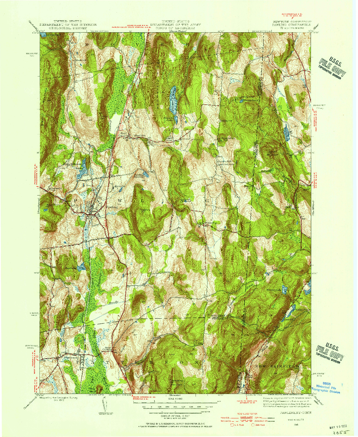 USGS 1:31680-SCALE QUADRANGLE FOR PAWLING, NY 1945