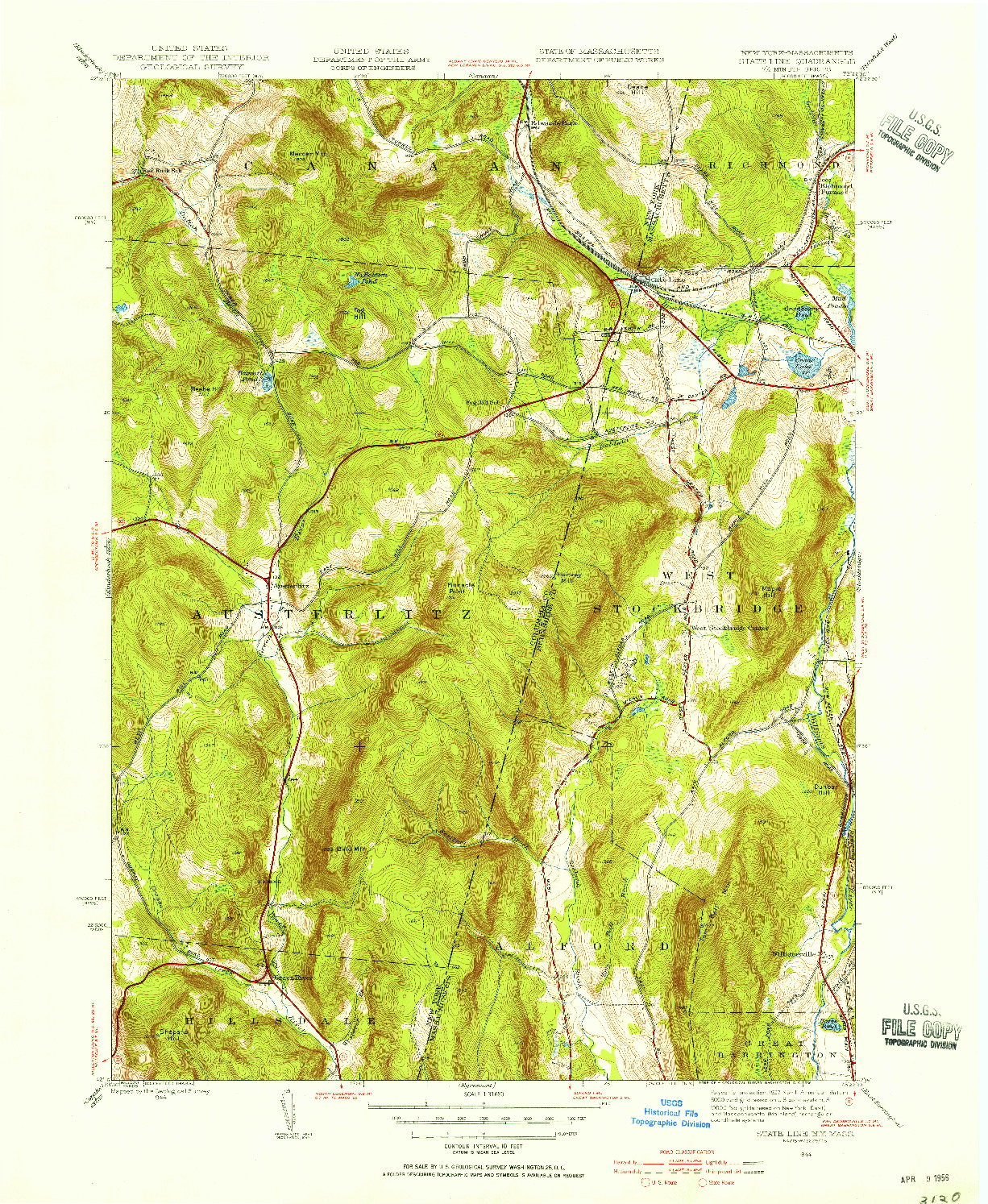 USGS 1:31680-SCALE QUADRANGLE FOR STATE LINE, NY 1944