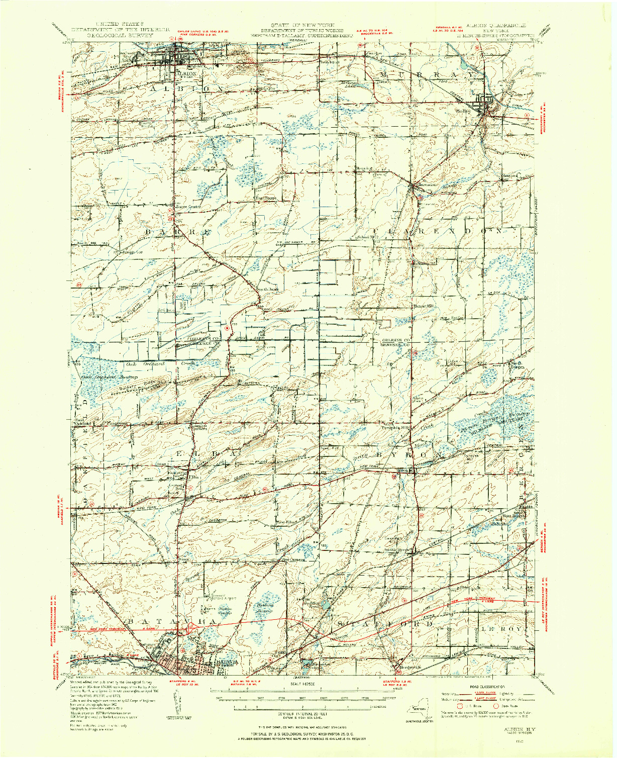 USGS 1:62500-SCALE QUADRANGLE FOR ALBION, NY 1950