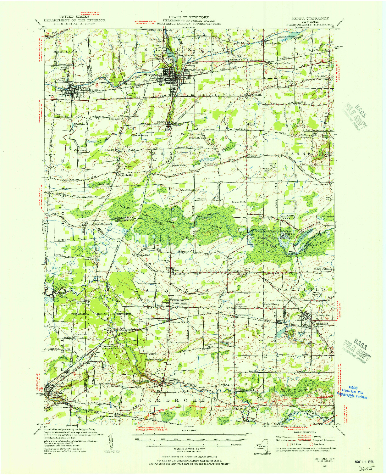 USGS 1:62500-SCALE QUADRANGLE FOR MEDINA, NY 1950