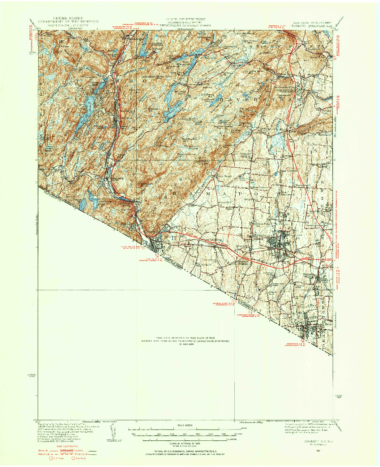 USGS 1:62500-SCALE QUADRANGLE FOR RAMAPO, NY 1931