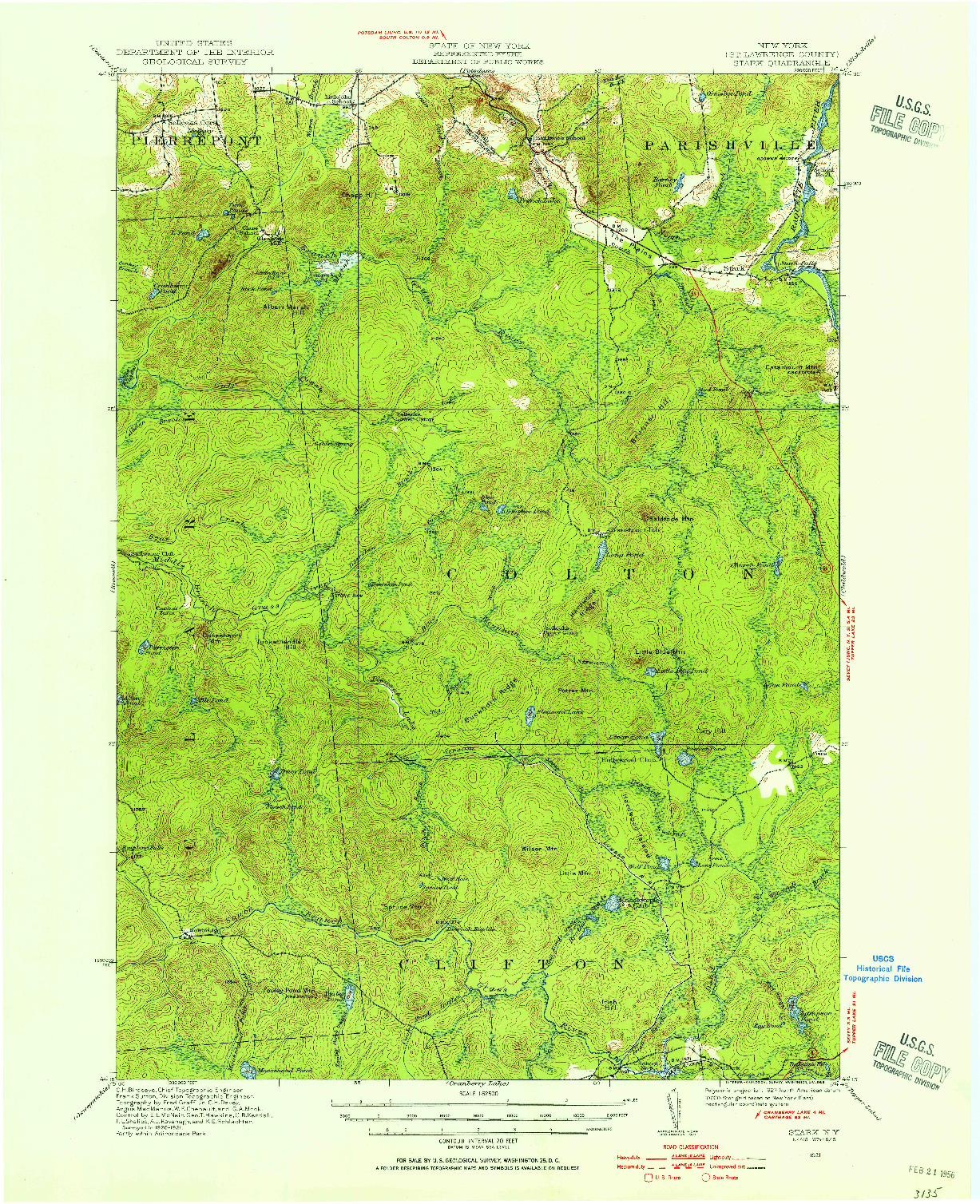 USGS 1:62500-SCALE QUADRANGLE FOR STARK, NY 1921
