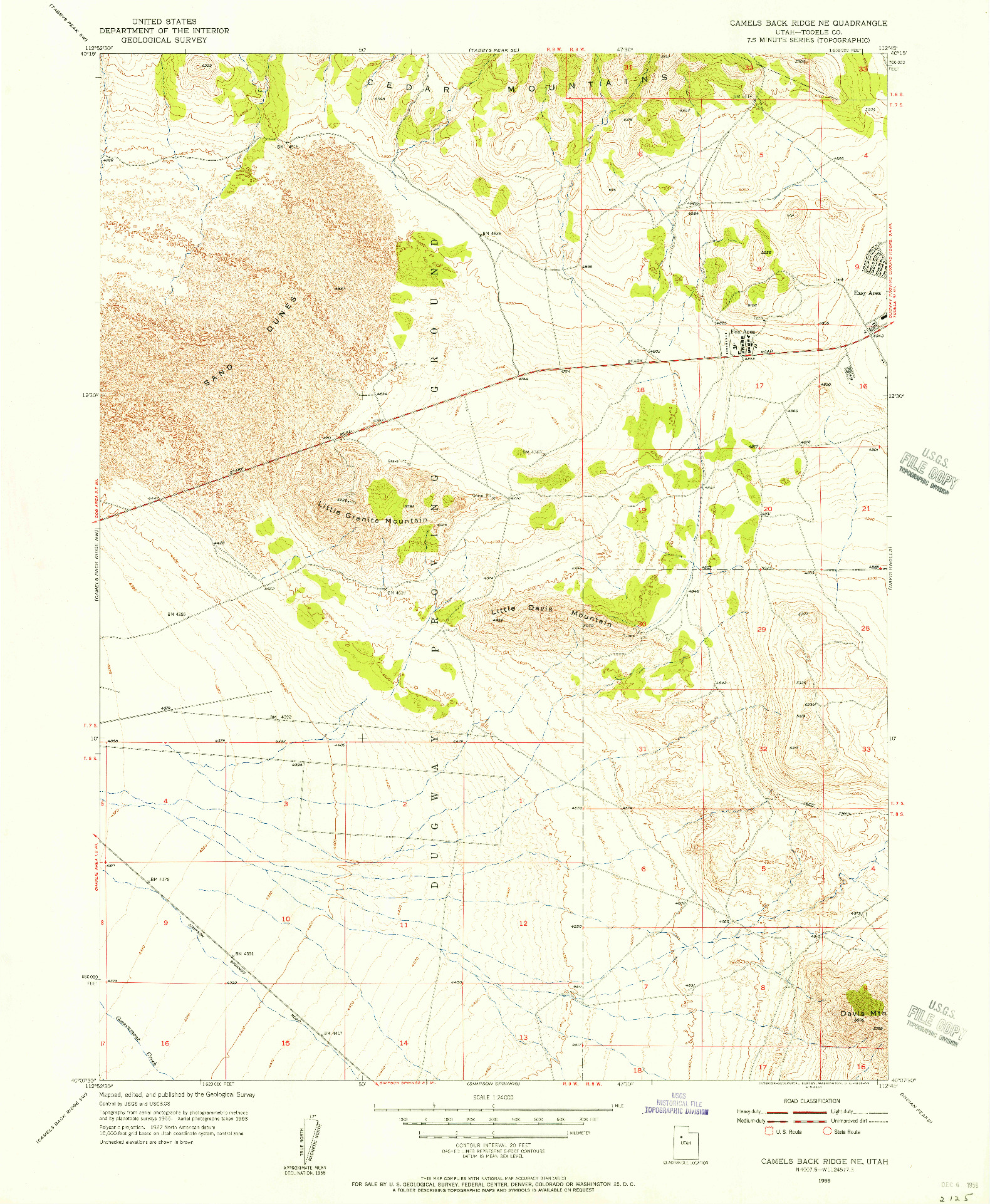 USGS 1:24000-SCALE QUADRANGLE FOR CAMELS BACK RIDGE NE, UT 1955
