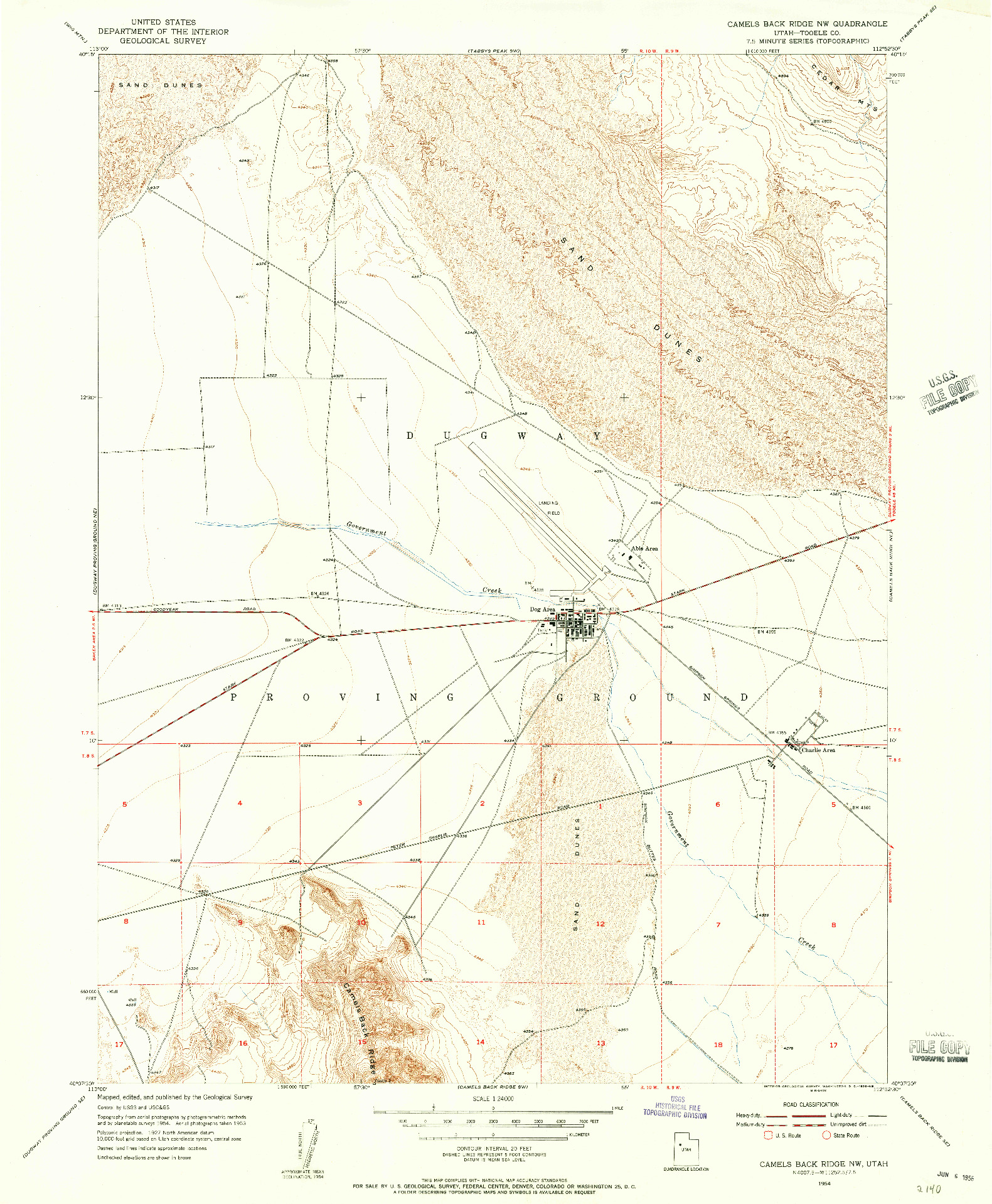 USGS 1:24000-SCALE QUADRANGLE FOR CAMELS BACK RIDGE NW, UT 1954