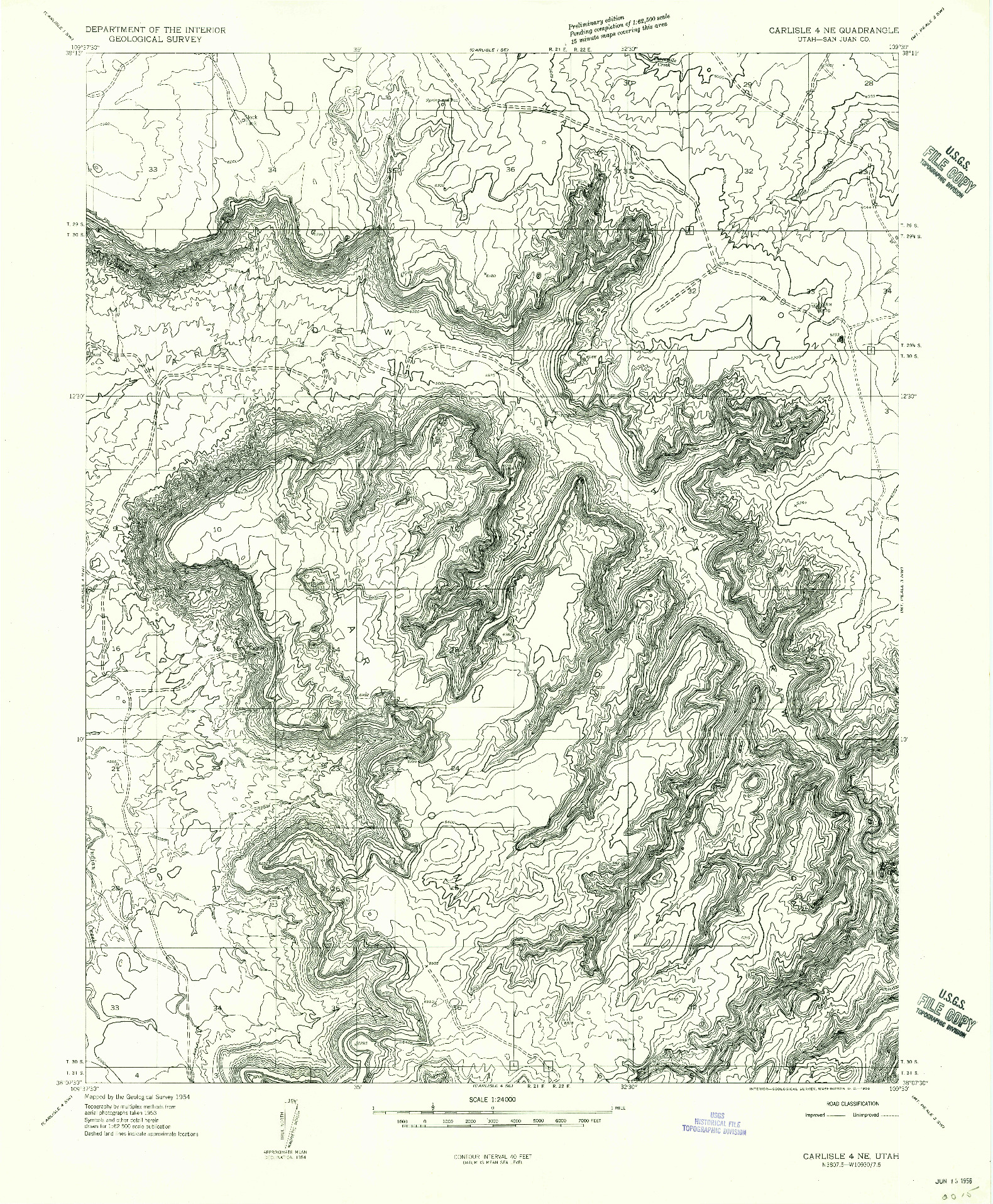 USGS 1:24000-SCALE QUADRANGLE FOR CARLISLE 4 NE, UT 1954