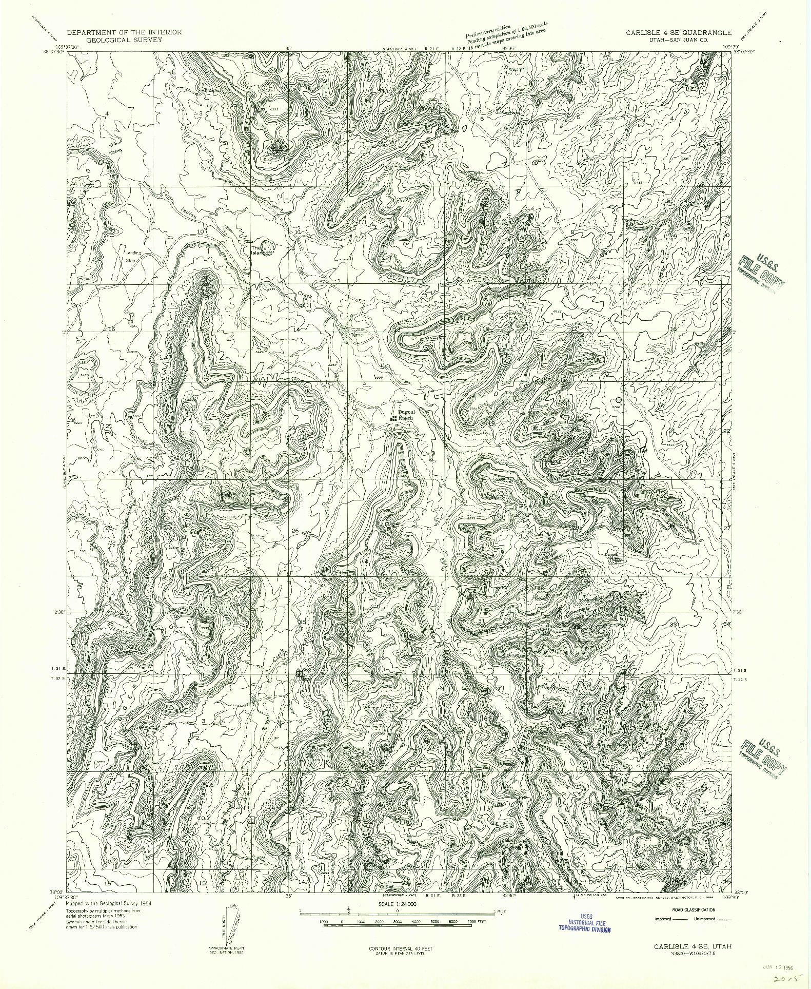 USGS 1:24000-SCALE QUADRANGLE FOR CARLISLE 4 SE, UT 1954
