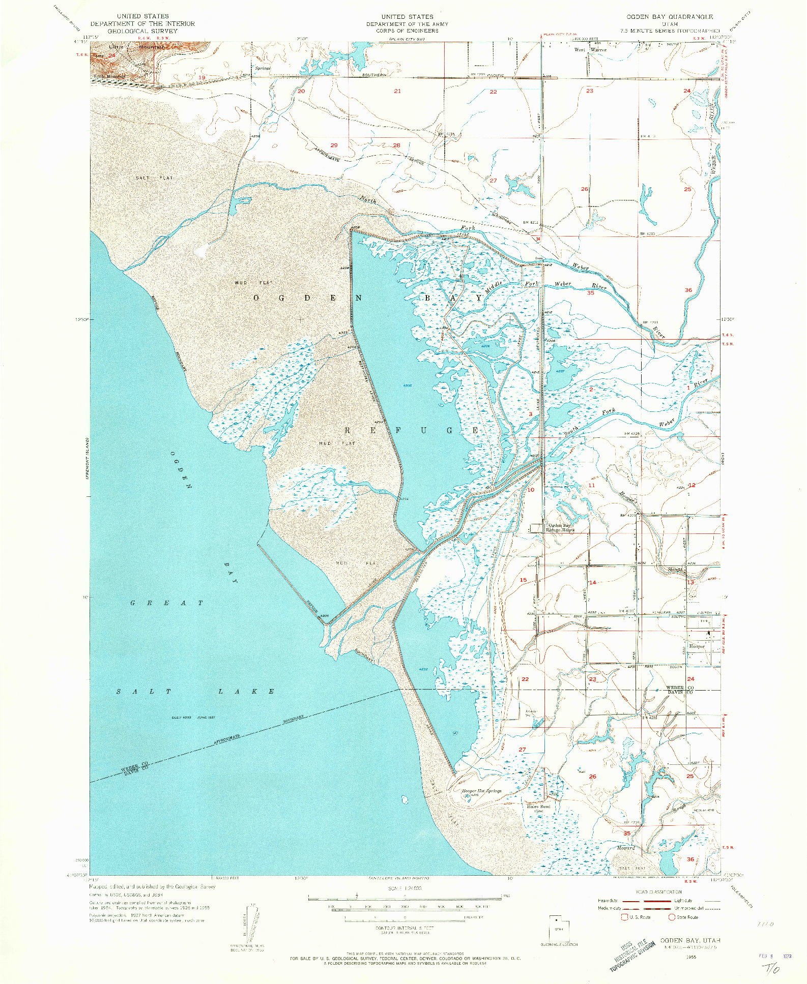 USGS 1:24000-SCALE QUADRANGLE FOR OGDEN BAY, UT 1955