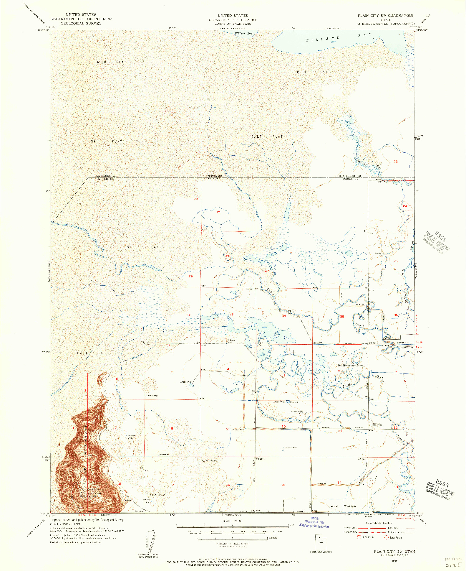 USGS 1:24000-SCALE QUADRANGLE FOR PLAIN CITY SW, UT 1955