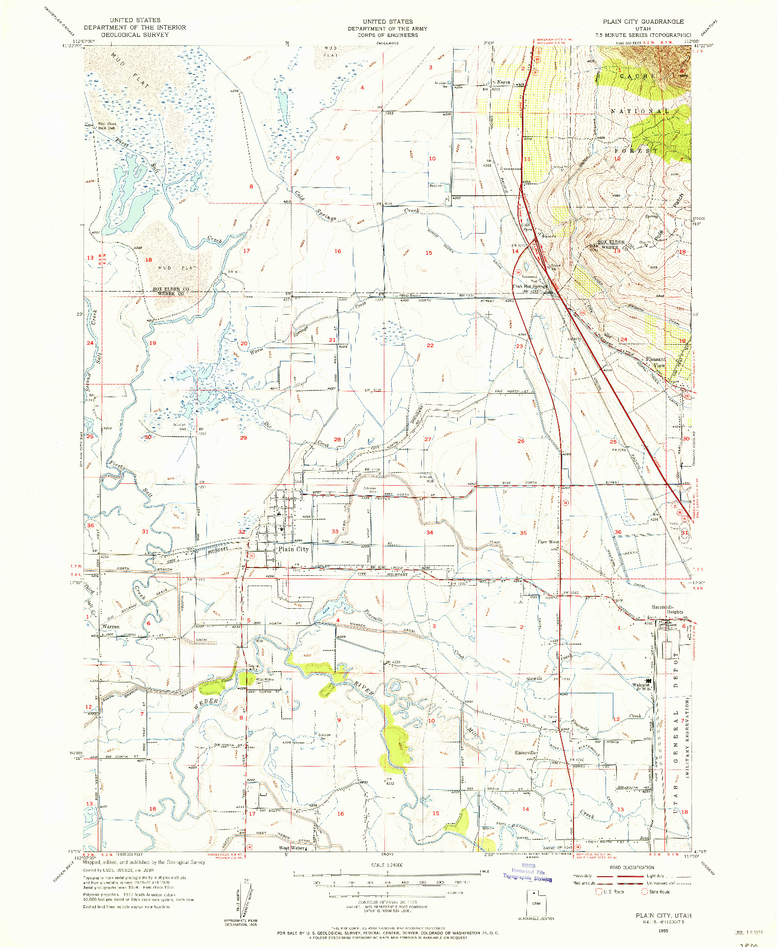 USGS 1:24000-SCALE QUADRANGLE FOR PLAIN CITY, UT 1955