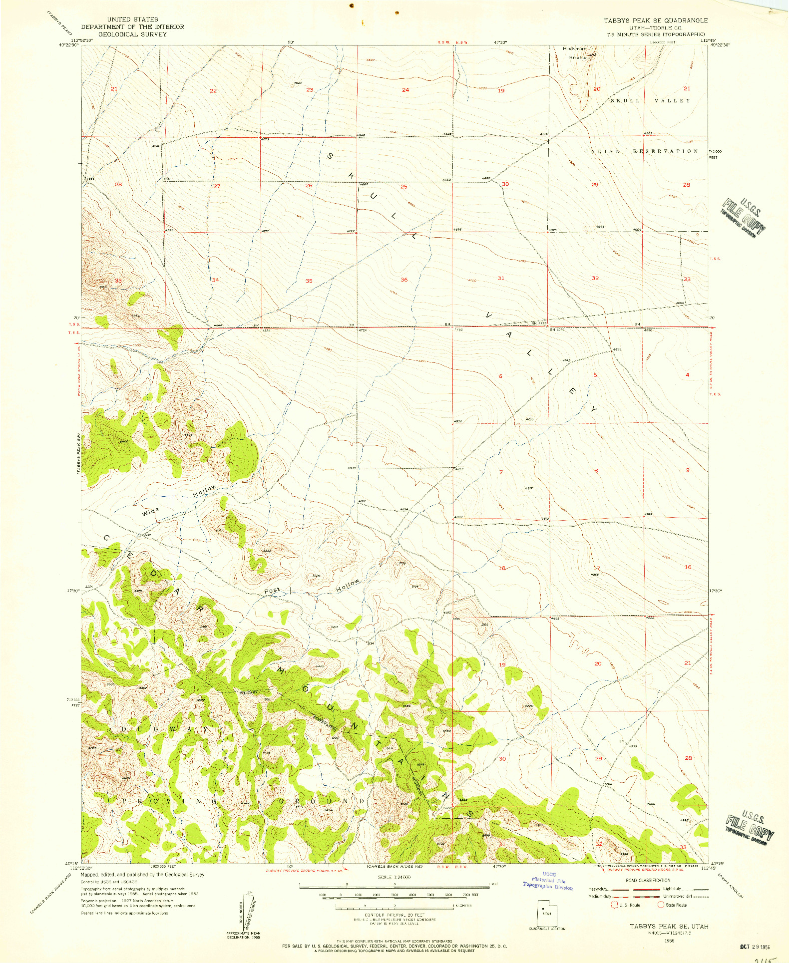 USGS 1:24000-SCALE QUADRANGLE FOR TABBYS PEAK SE, UT 1955