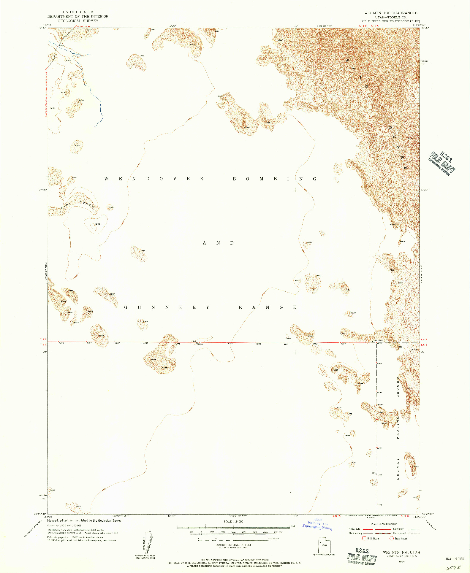 USGS 1:24000-SCALE QUADRANGLE FOR WIG MTN NW, UT 1954