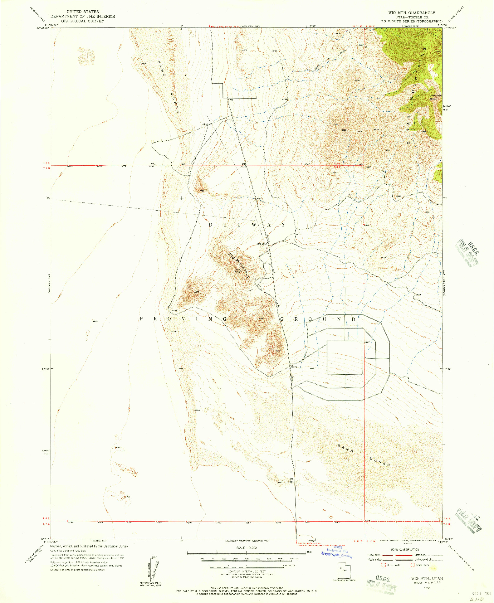 USGS 1:24000-SCALE QUADRANGLE FOR WIG MTN, UT 1955